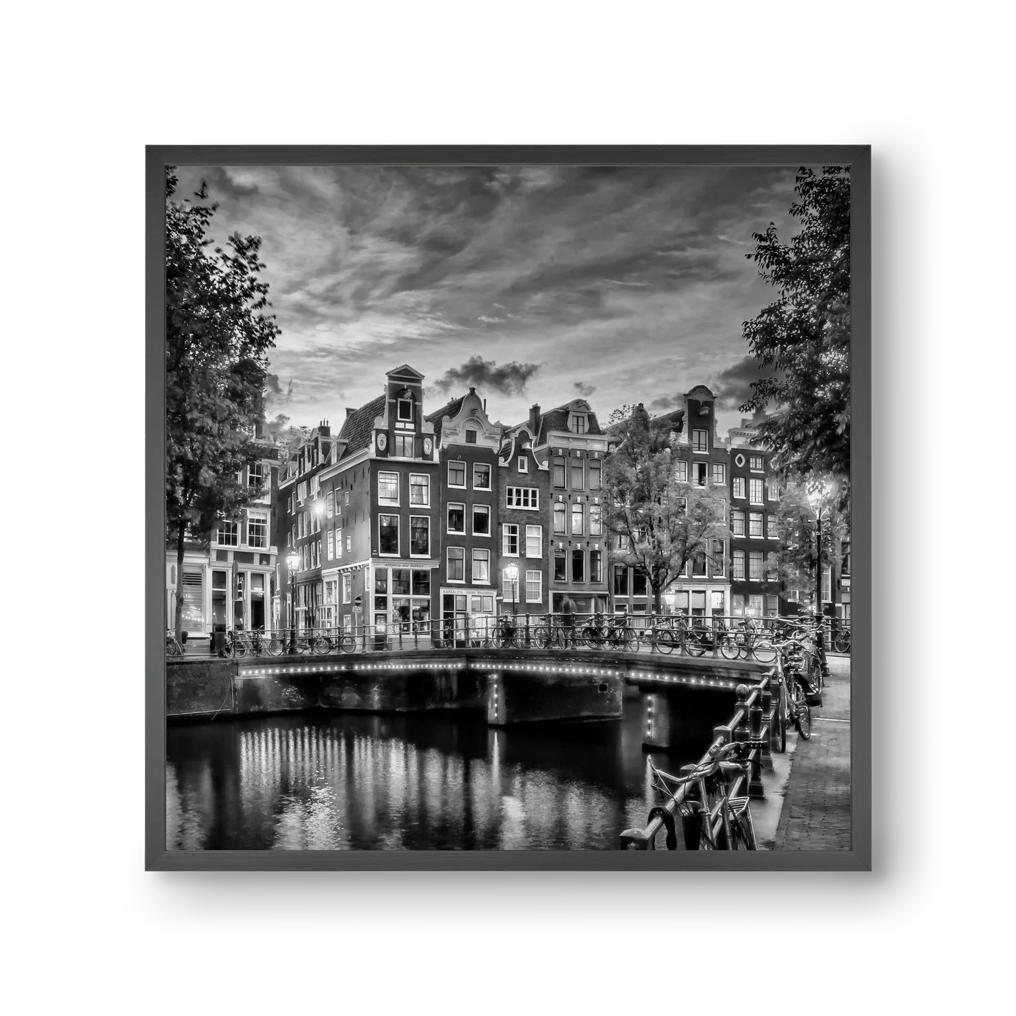 AMSTERDAM Idyllic impression from Singel | Monochrome - artbridge