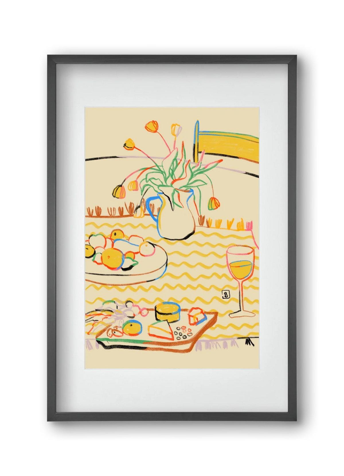 YELLOW TULIPS WINE AND CHEESE - artbridge