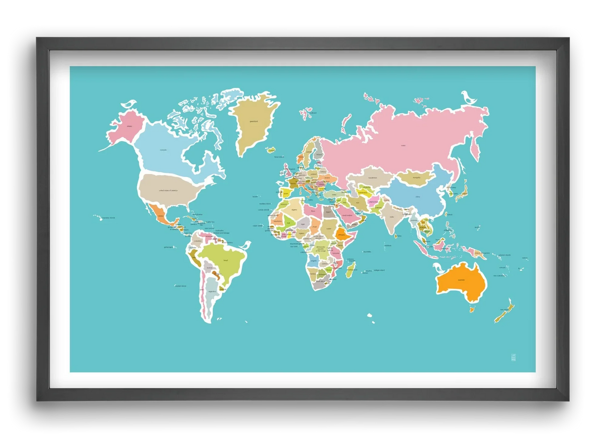 Worldmap with birds - artbridge