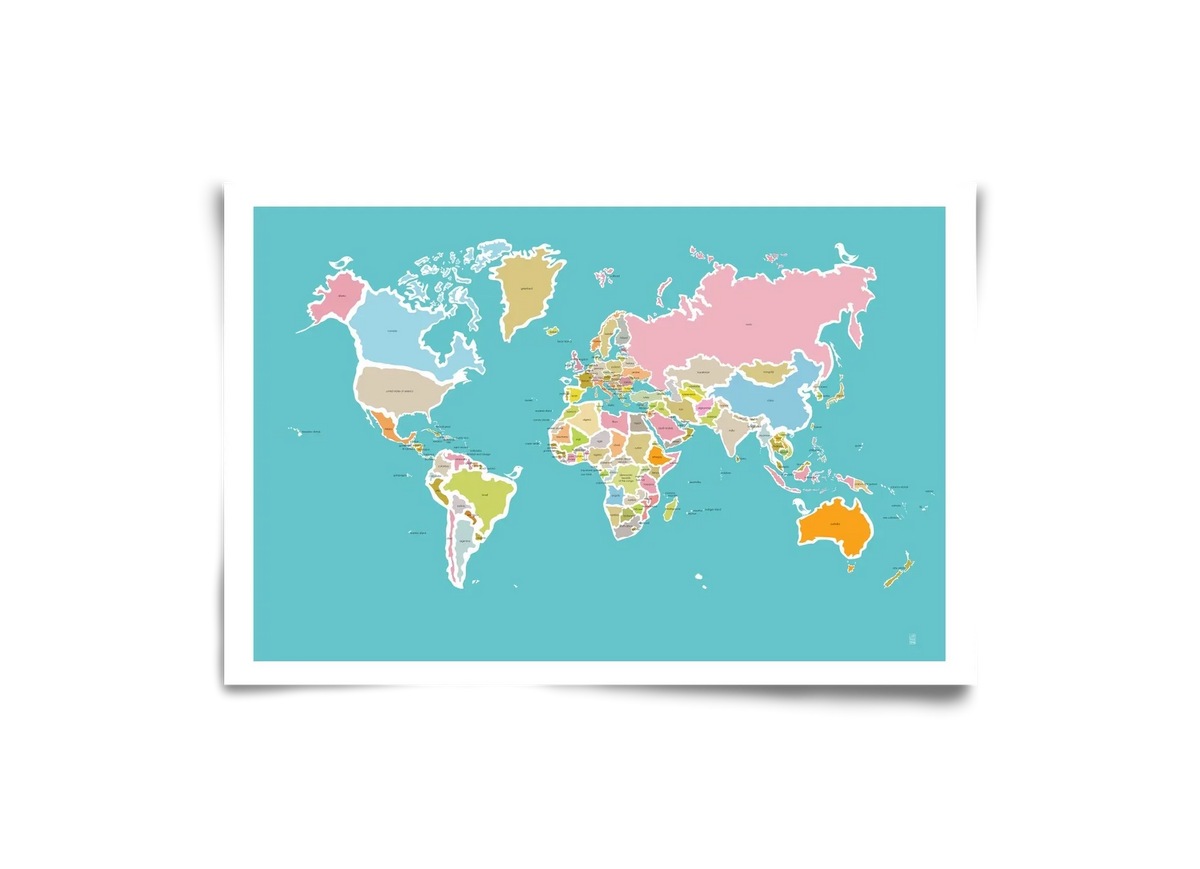 Worldmap with birds - artbridge