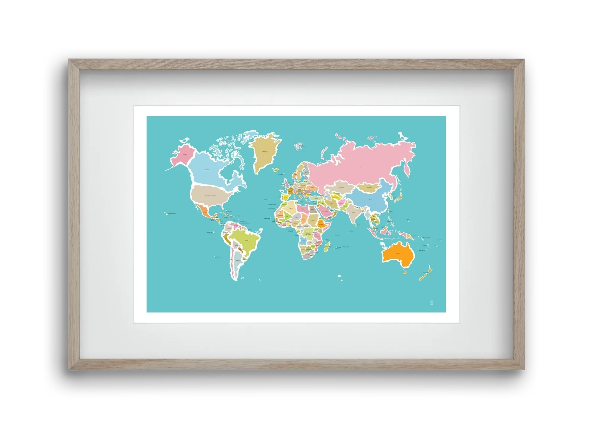 Worldmap with birds - artbridge