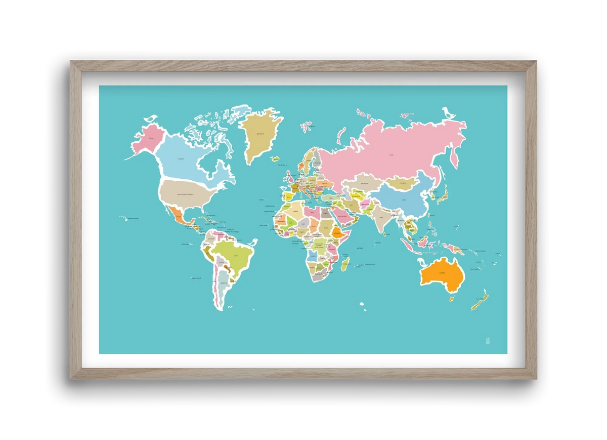Worldmap with birds - artbridge