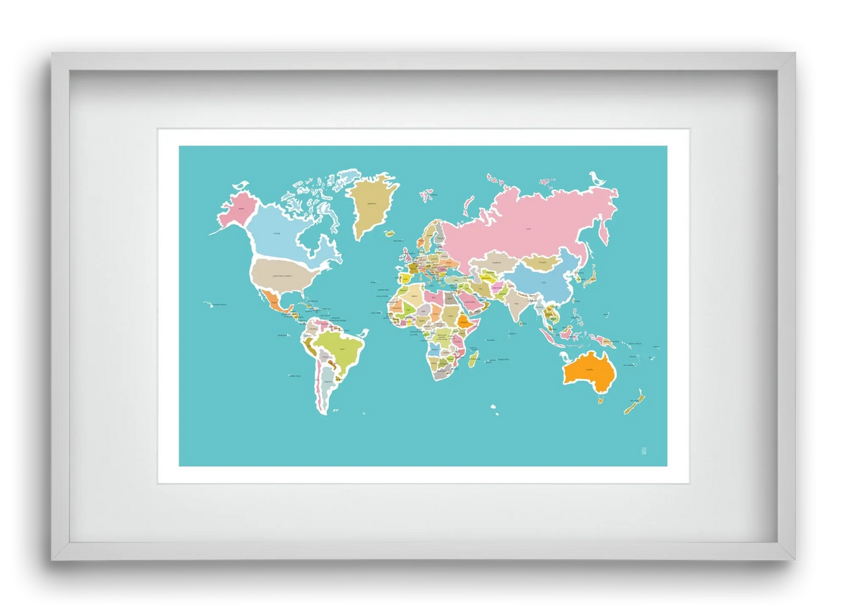 Worldmap with birds - artbridge