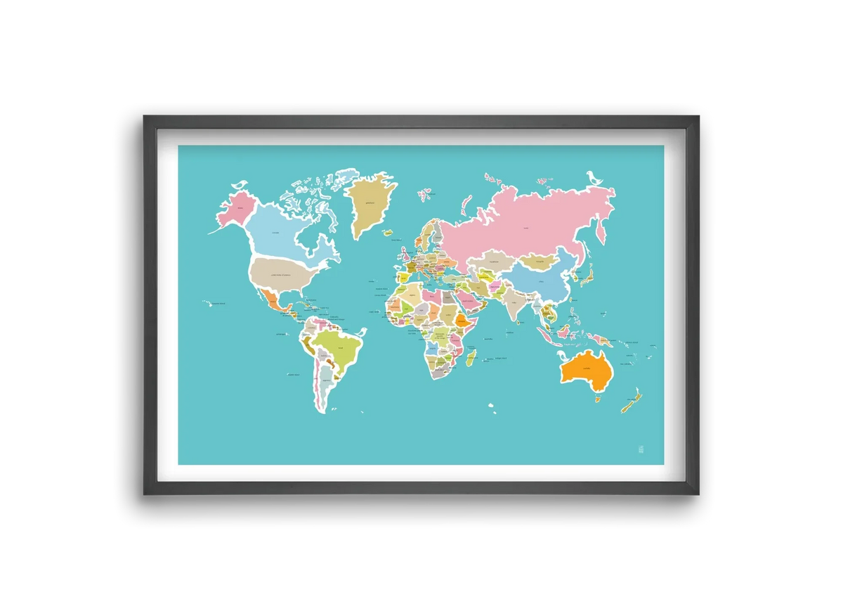 Worldmap with birds - artbridge