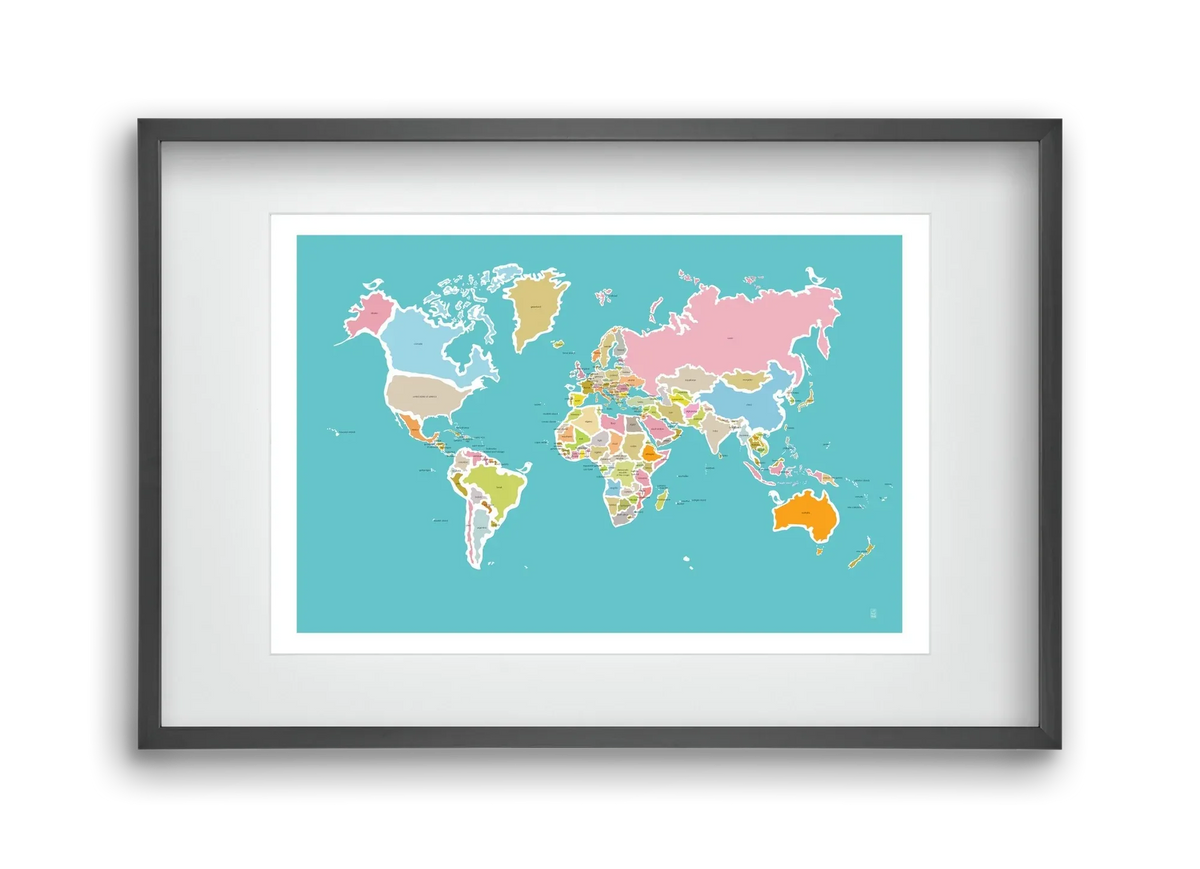 Worldmap with birds - artbridge