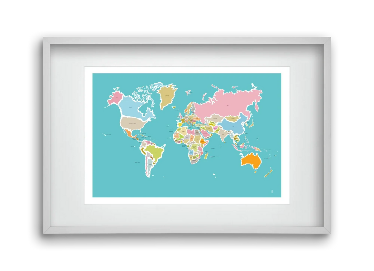 Worldmap with birds - artbridge