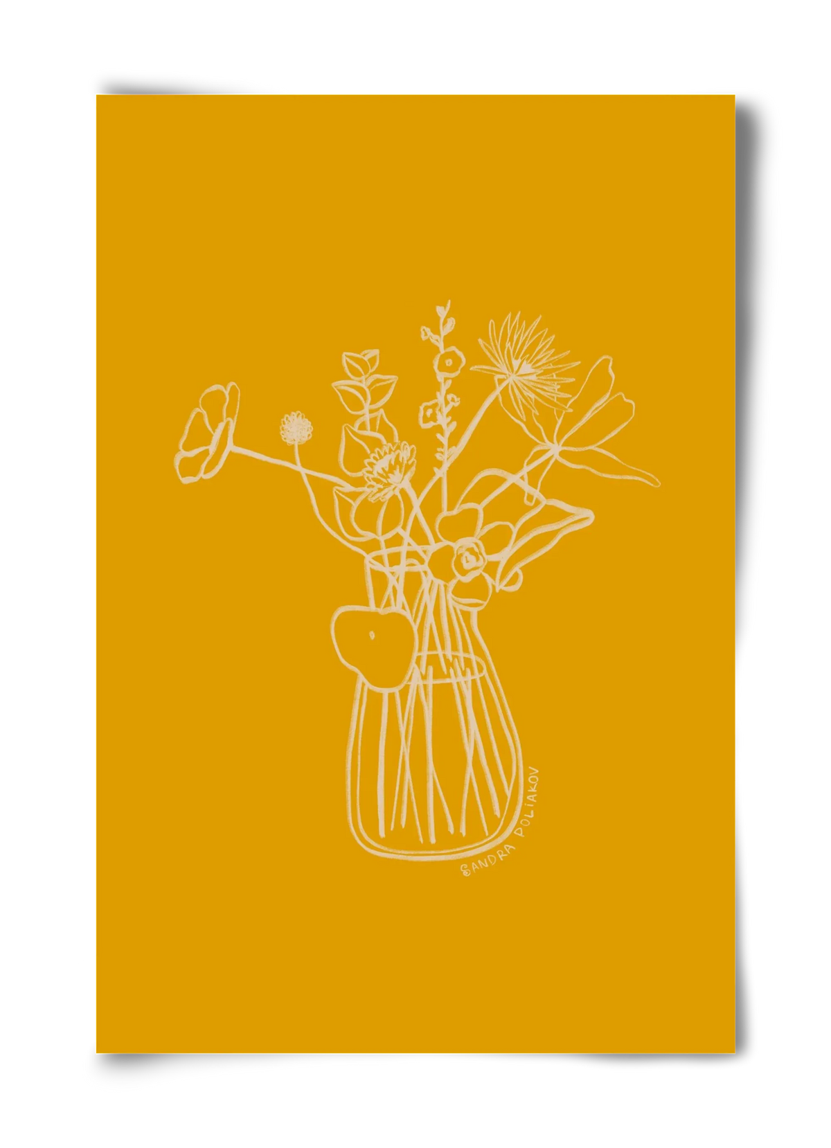 FLOWERS AND LEAVES IN YELLOW - artbridge