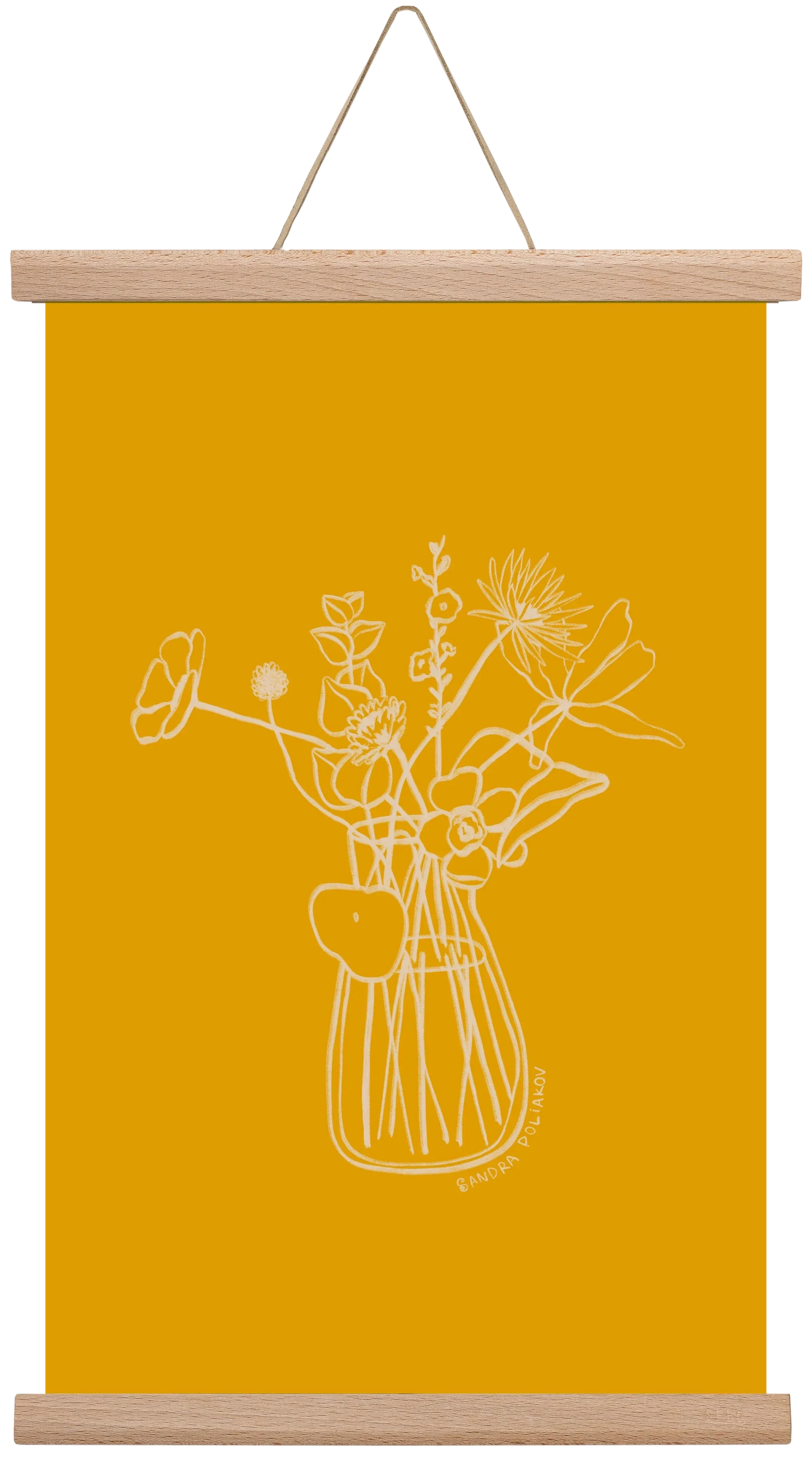 FLOWERS AND LEAVES IN YELLOW - artbridge