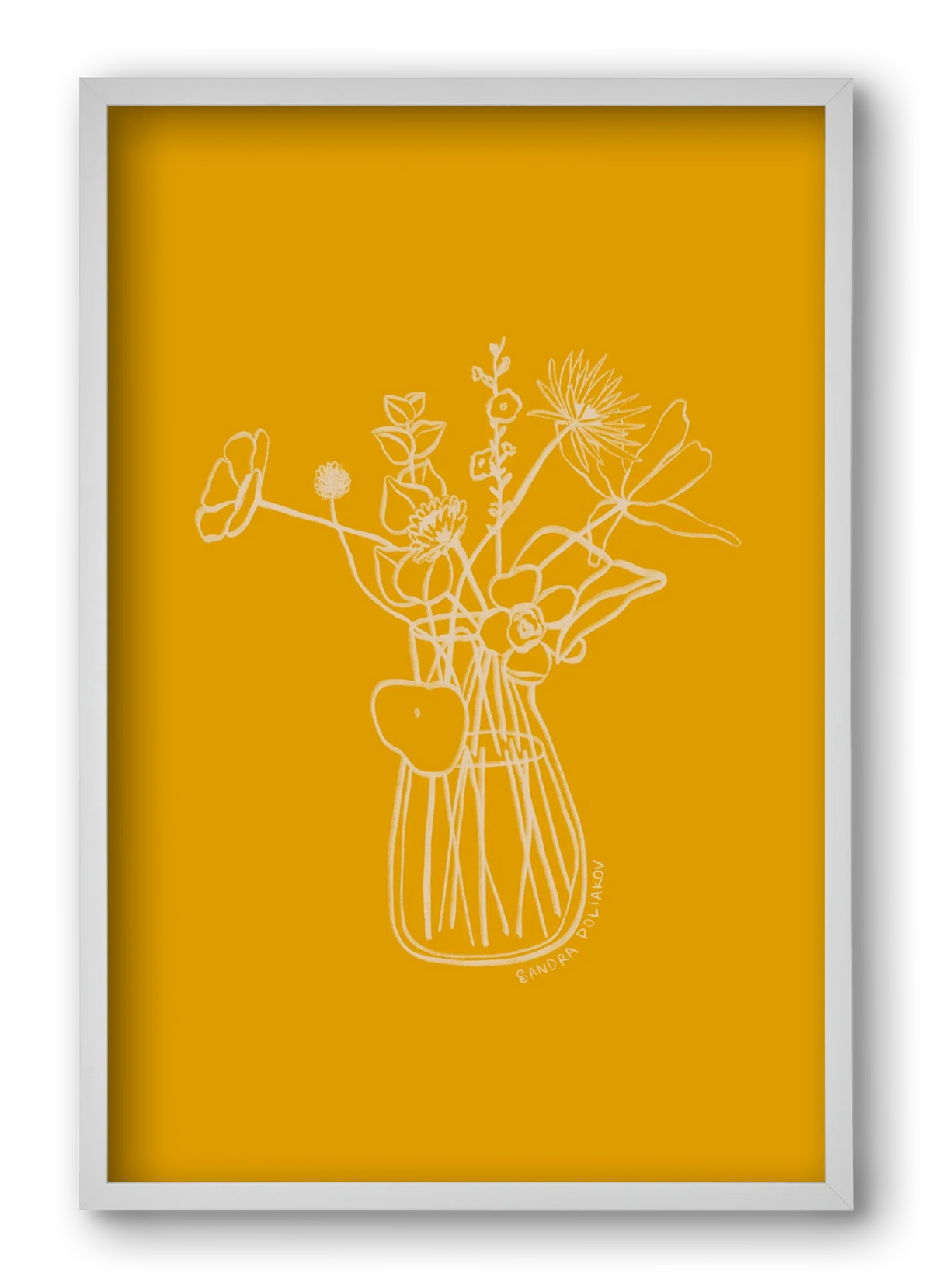 FLOWERS AND LEAVES IN YELLOW - artbridge
