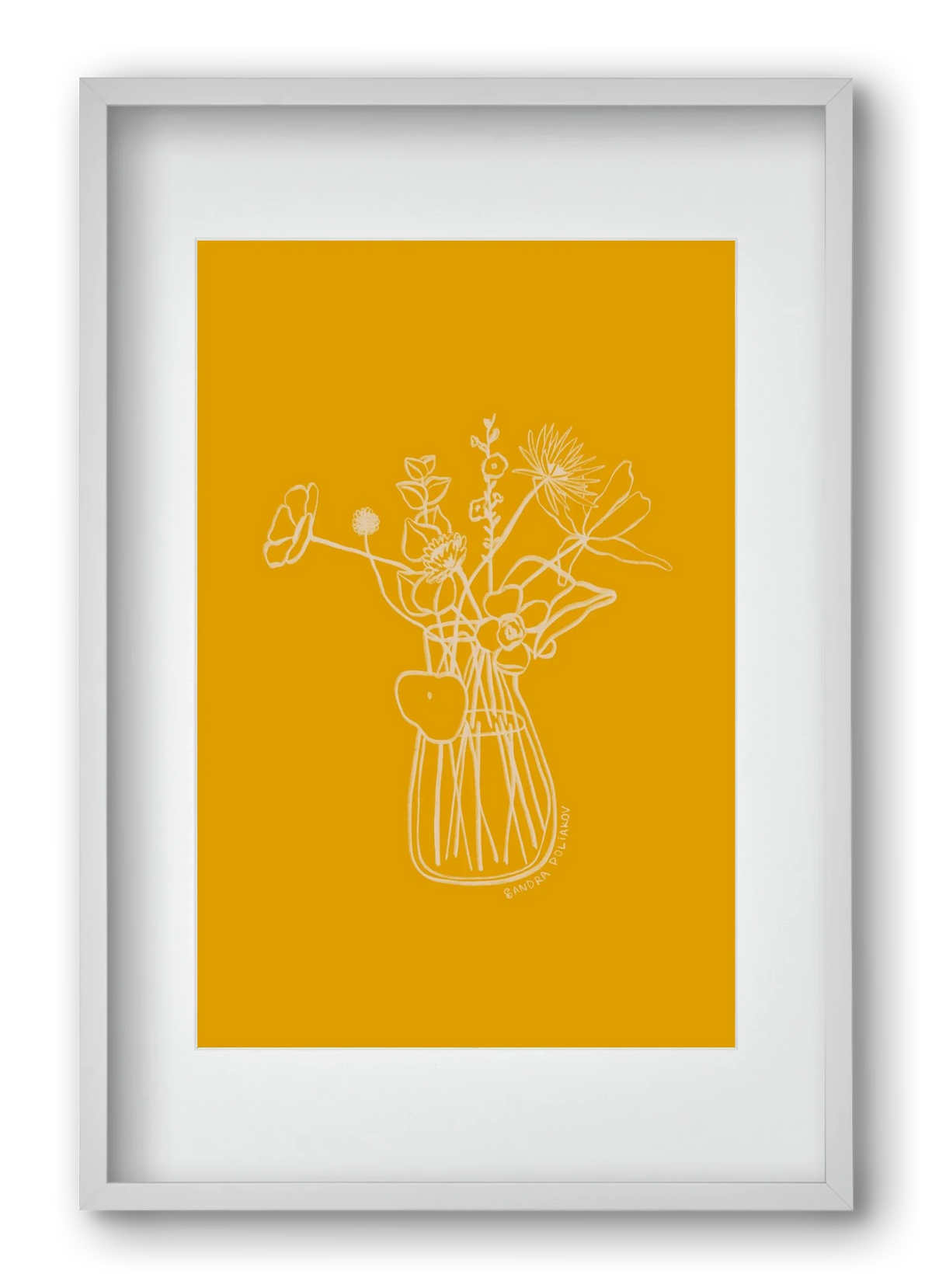 FLOWERS AND LEAVES IN YELLOW - artbridge