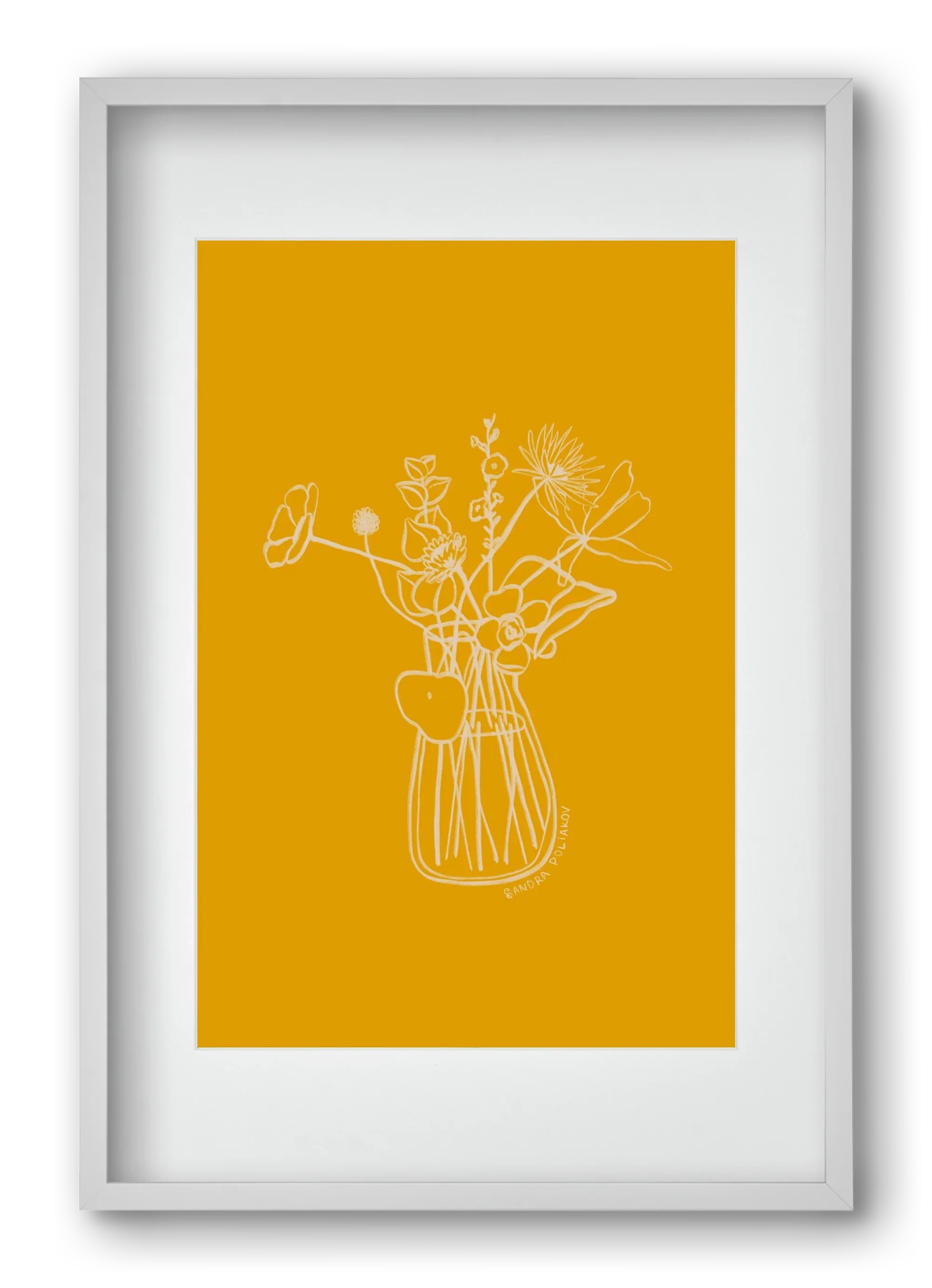 FLOWERS AND LEAVES IN YELLOW - artbridge