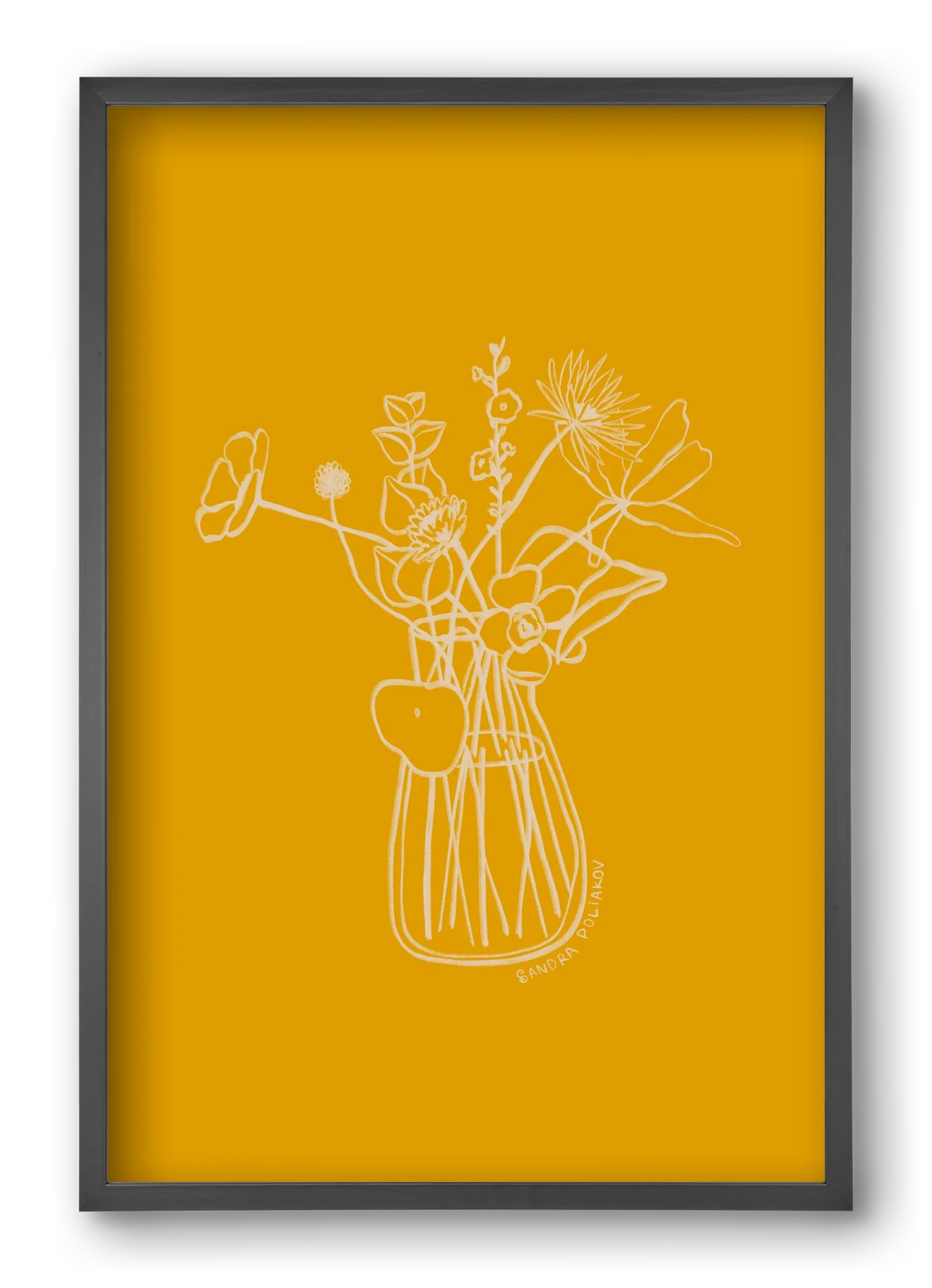 FLOWERS AND LEAVES IN YELLOW - artbridge