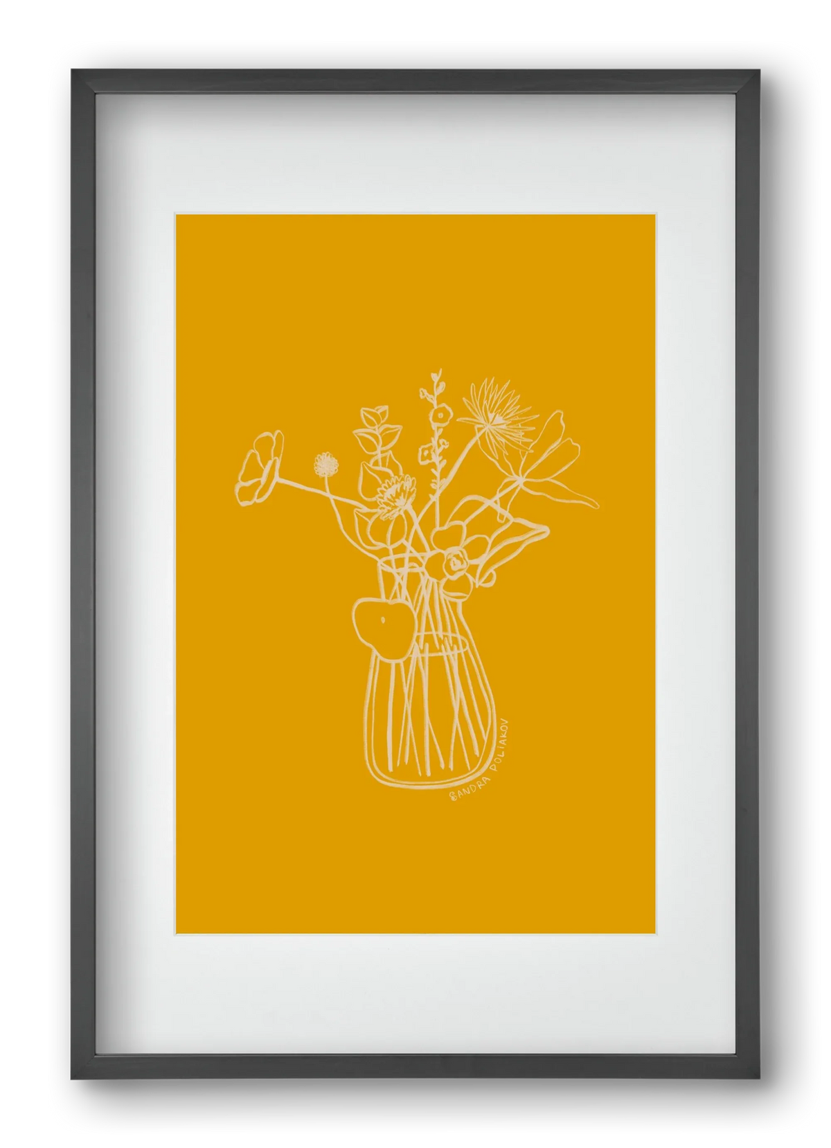 FLOWERS AND LEAVES IN YELLOW - artbridge
