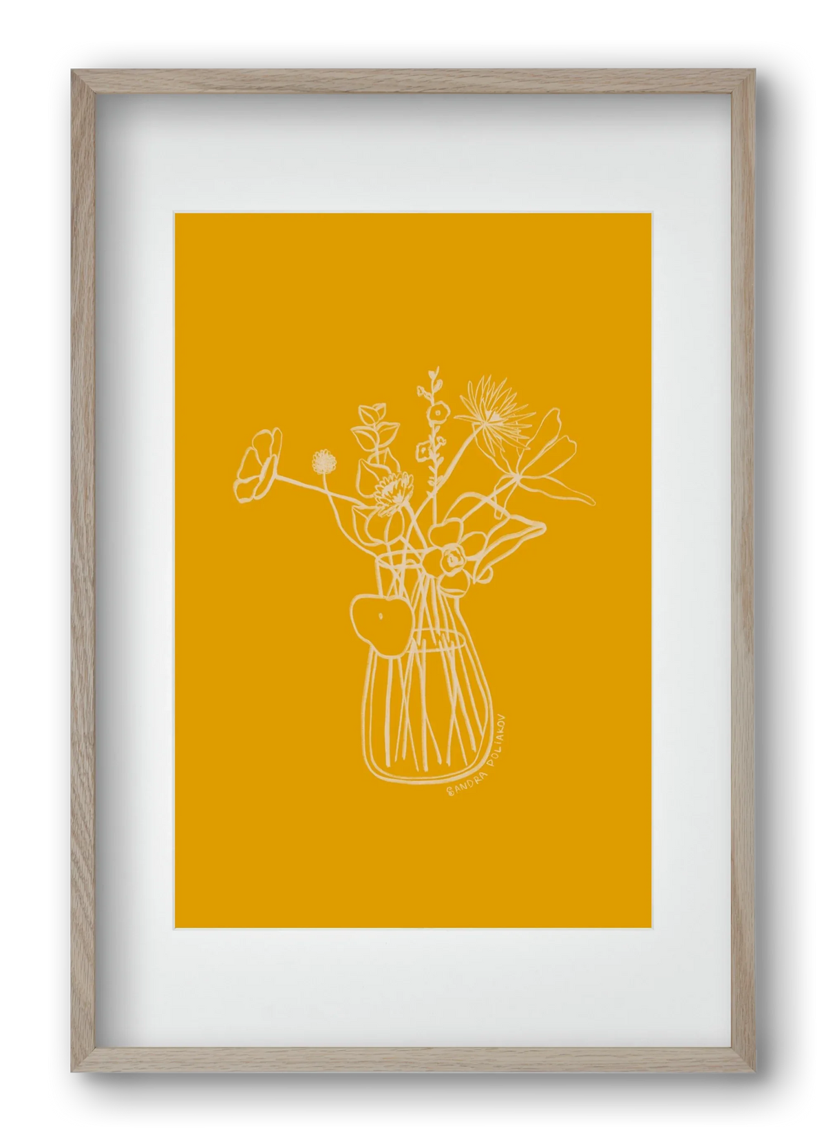 FLOWERS AND LEAVES IN YELLOW - artbridge