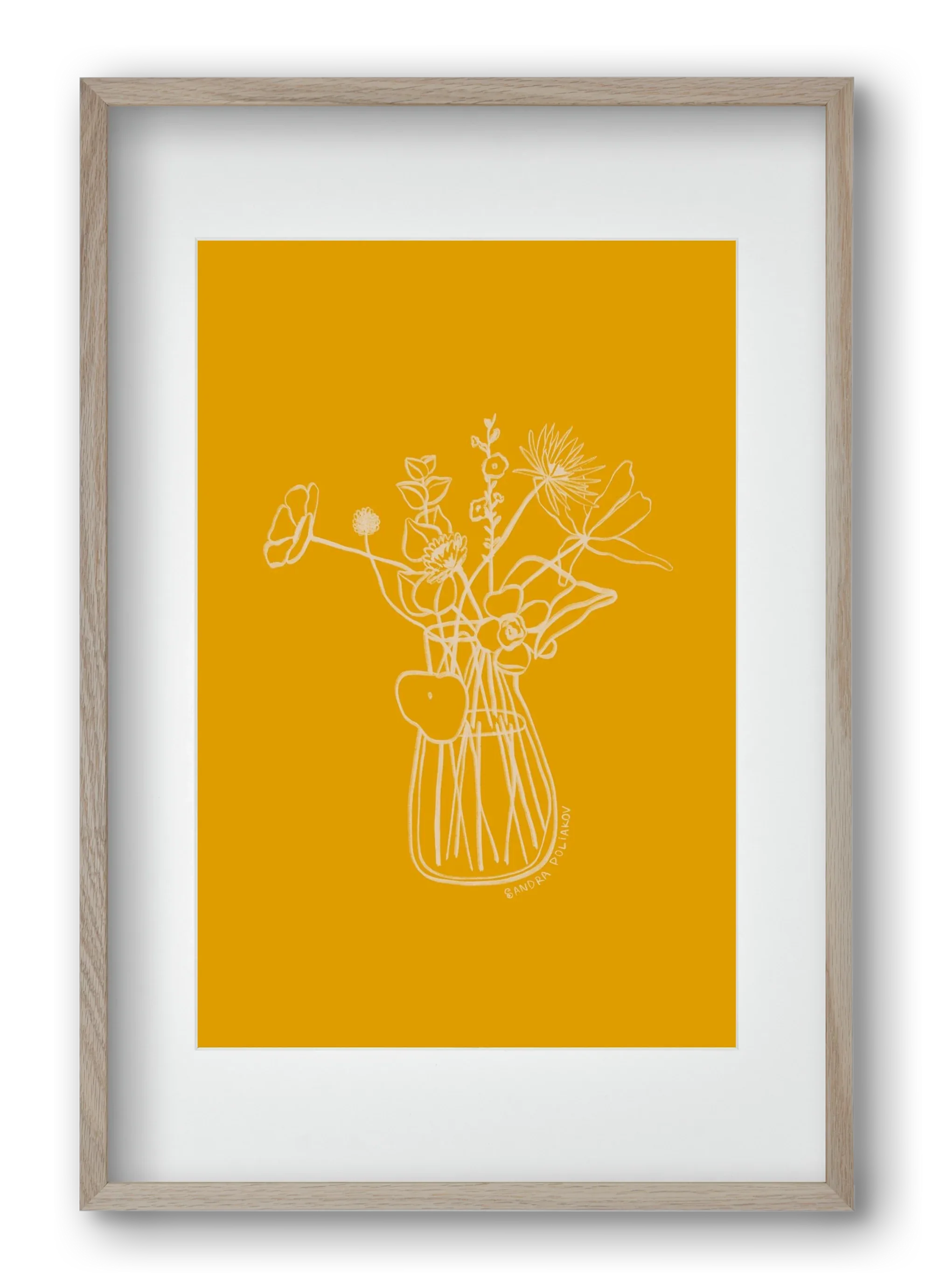 FLOWERS AND LEAVES IN YELLOW - artbridge