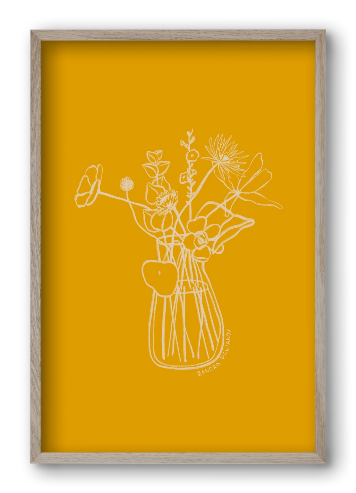 FLOWERS AND LEAVES IN YELLOW - artbridge