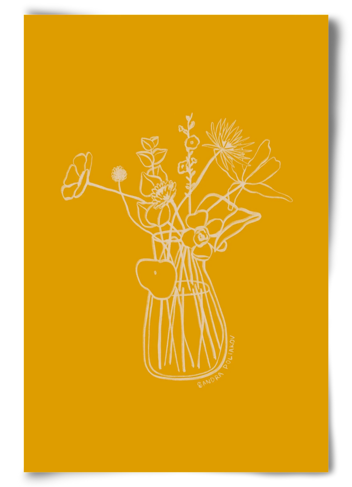 FLOWERS AND LEAVES IN YELLOW - artbridge