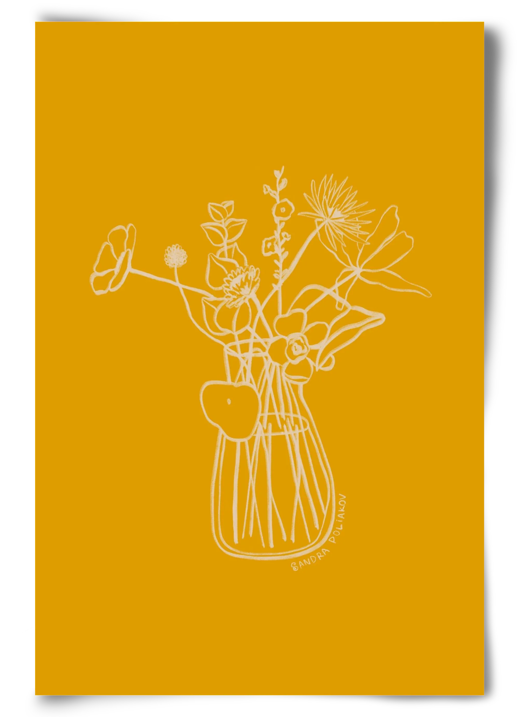 FLOWERS AND LEAVES IN YELLOW - artbridge