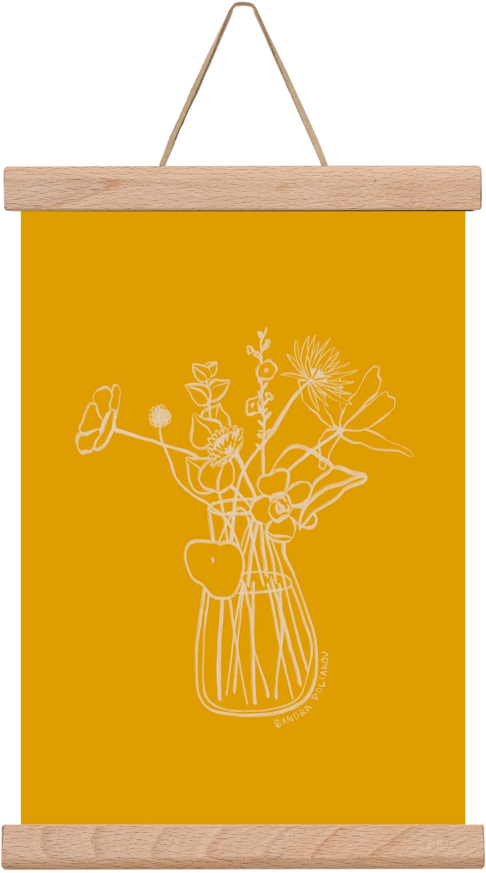FLOWERS AND LEAVES IN YELLOW - artbridge