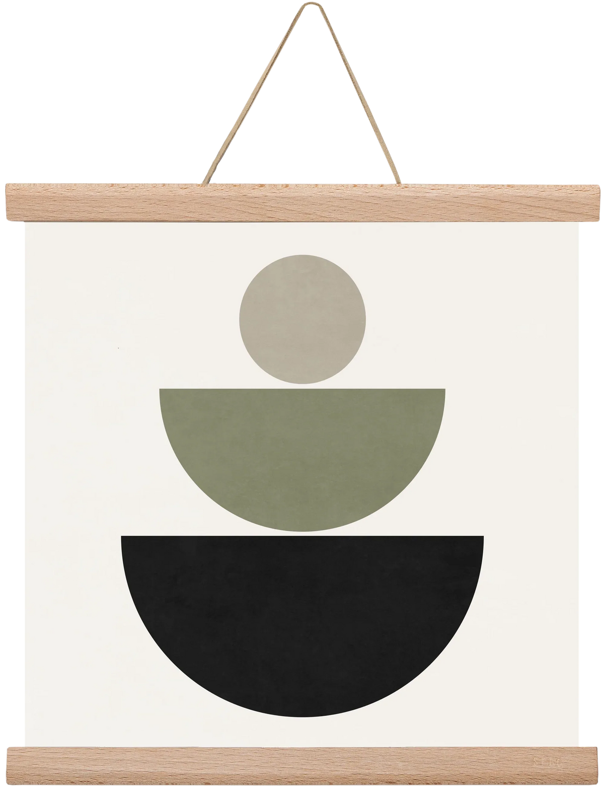 GEOMETRIC SHAPES - GREEN AND BLACK - artbridge