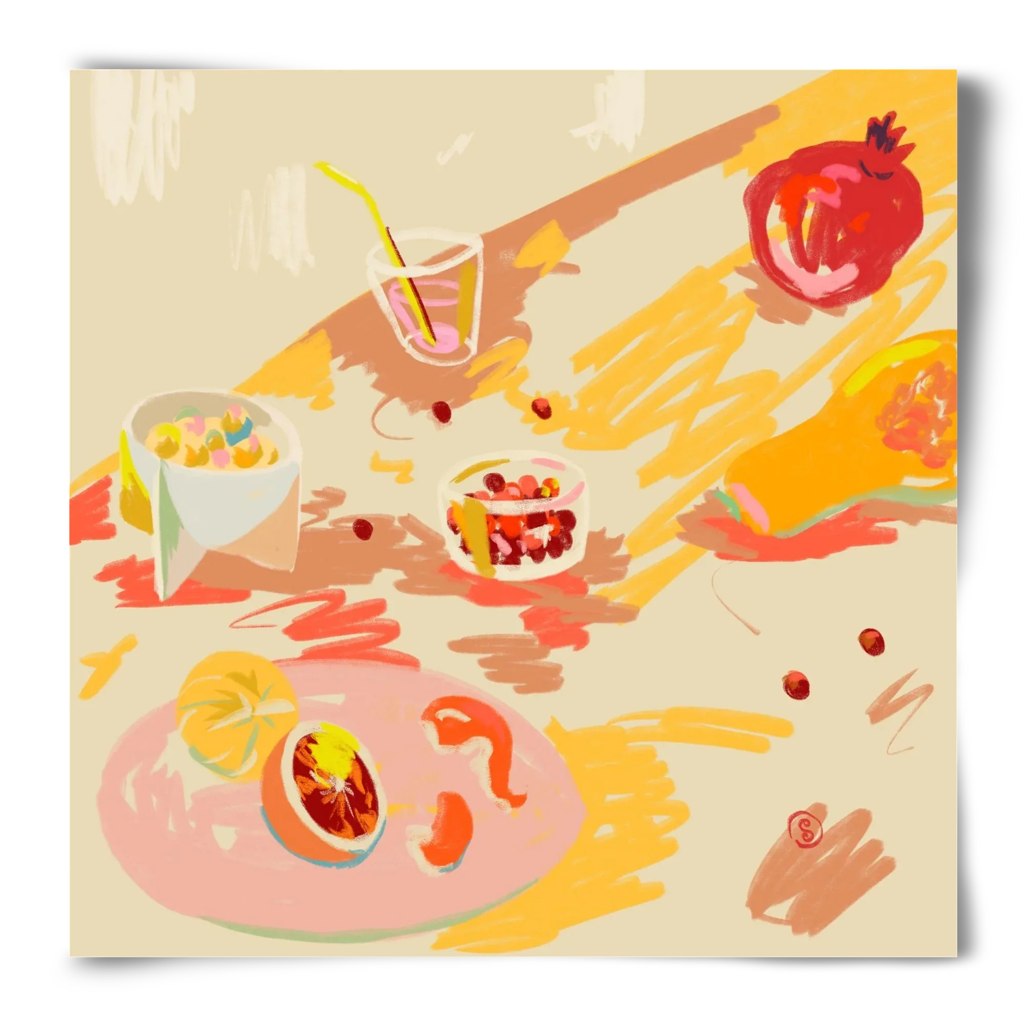 ORANGE AND PINK FRUIT - artbridge