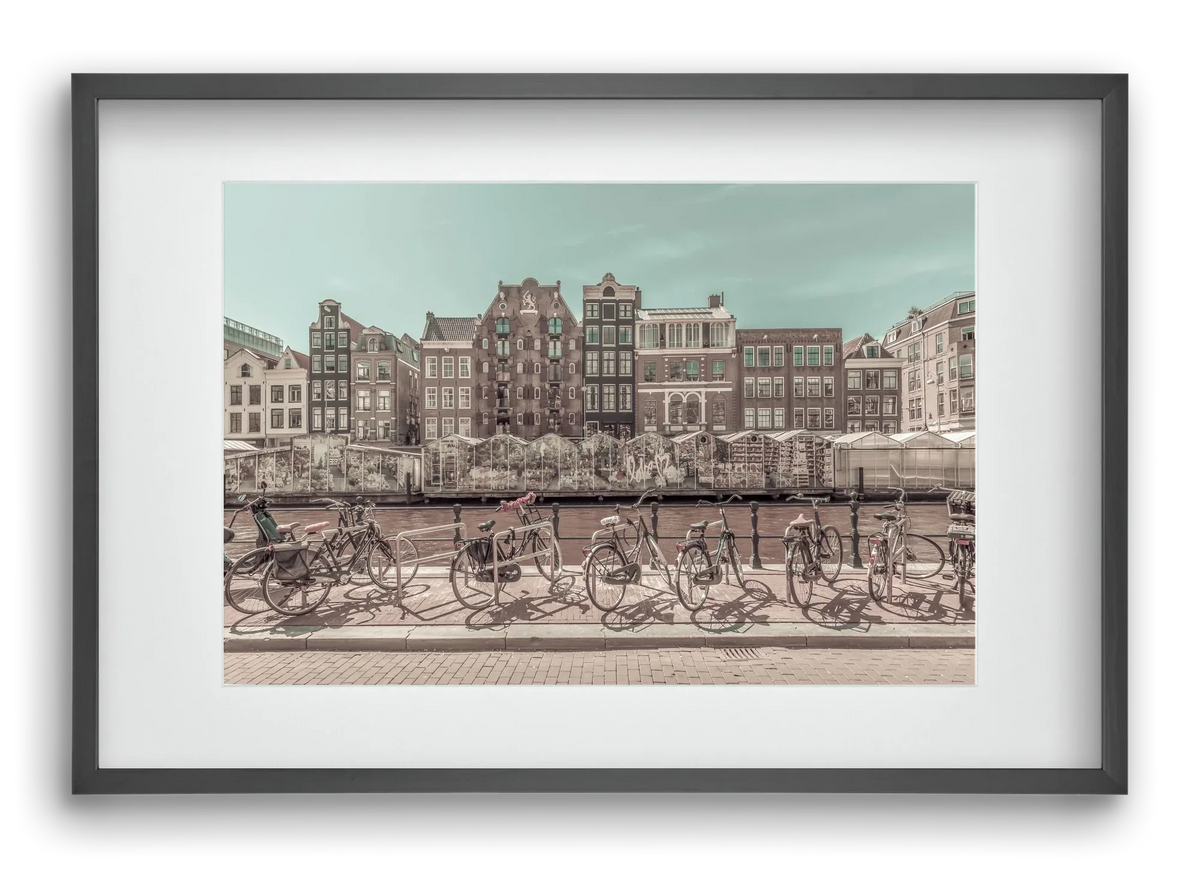 AMSTERDAM Singel Canal with Flower Market | urban vintage style - artbridge