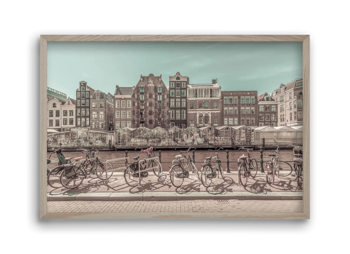 AMSTERDAM Singel Canal with Flower Market | urban vintage style - artbridge