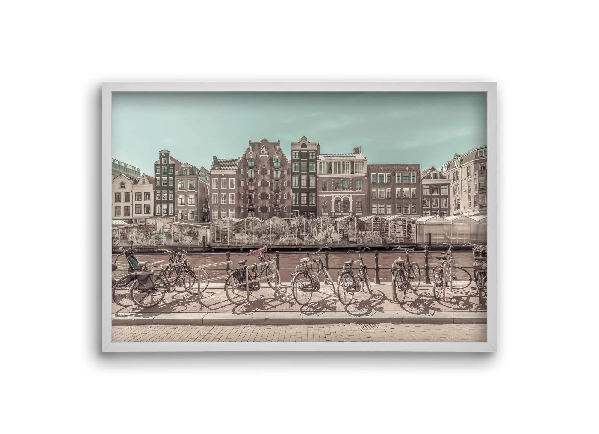 AMSTERDAM Singel Canal with Flower Market | urban vintage style - artbridge