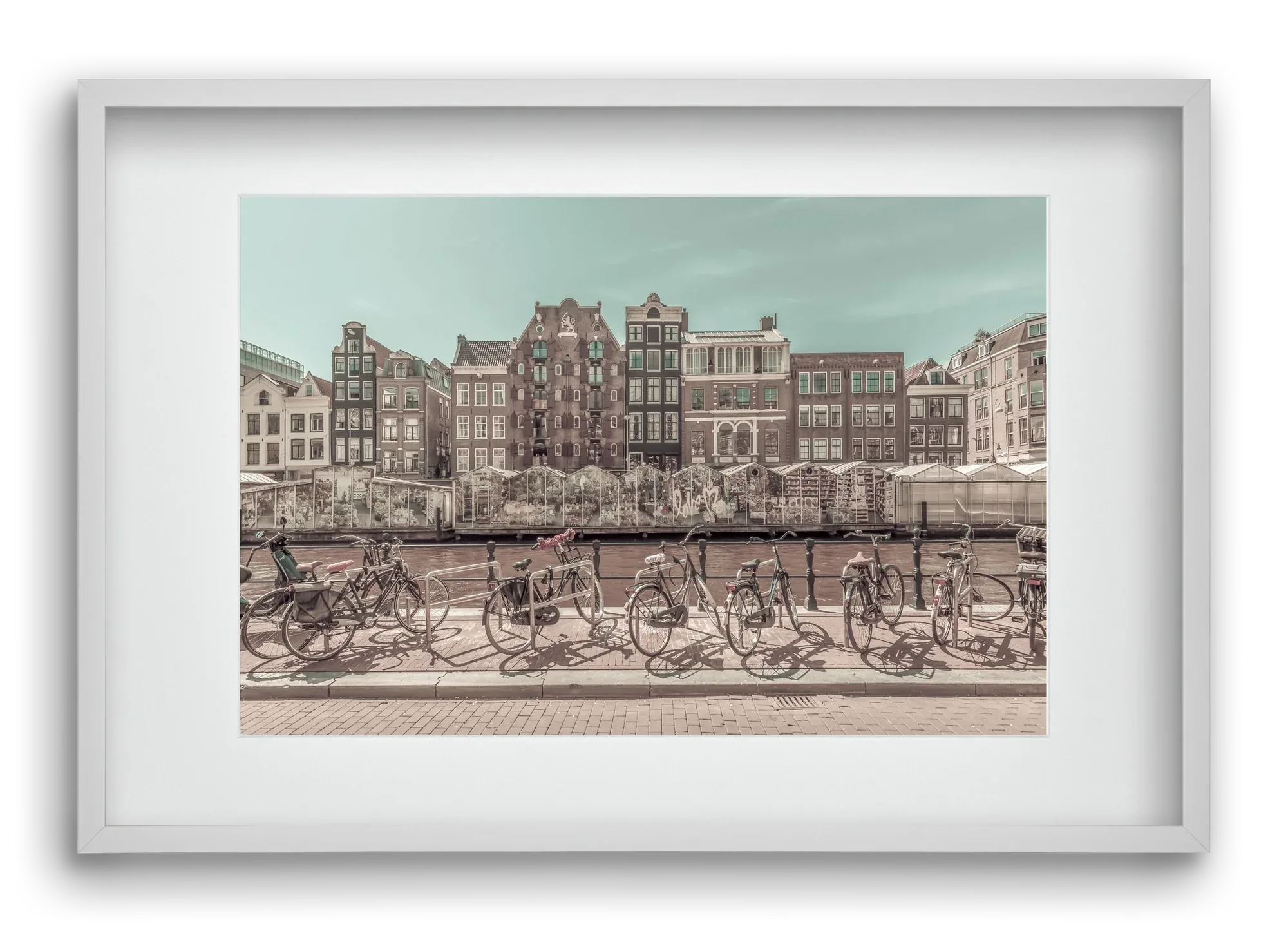 AMSTERDAM Singel Canal with Flower Market | urban vintage style - artbridge
