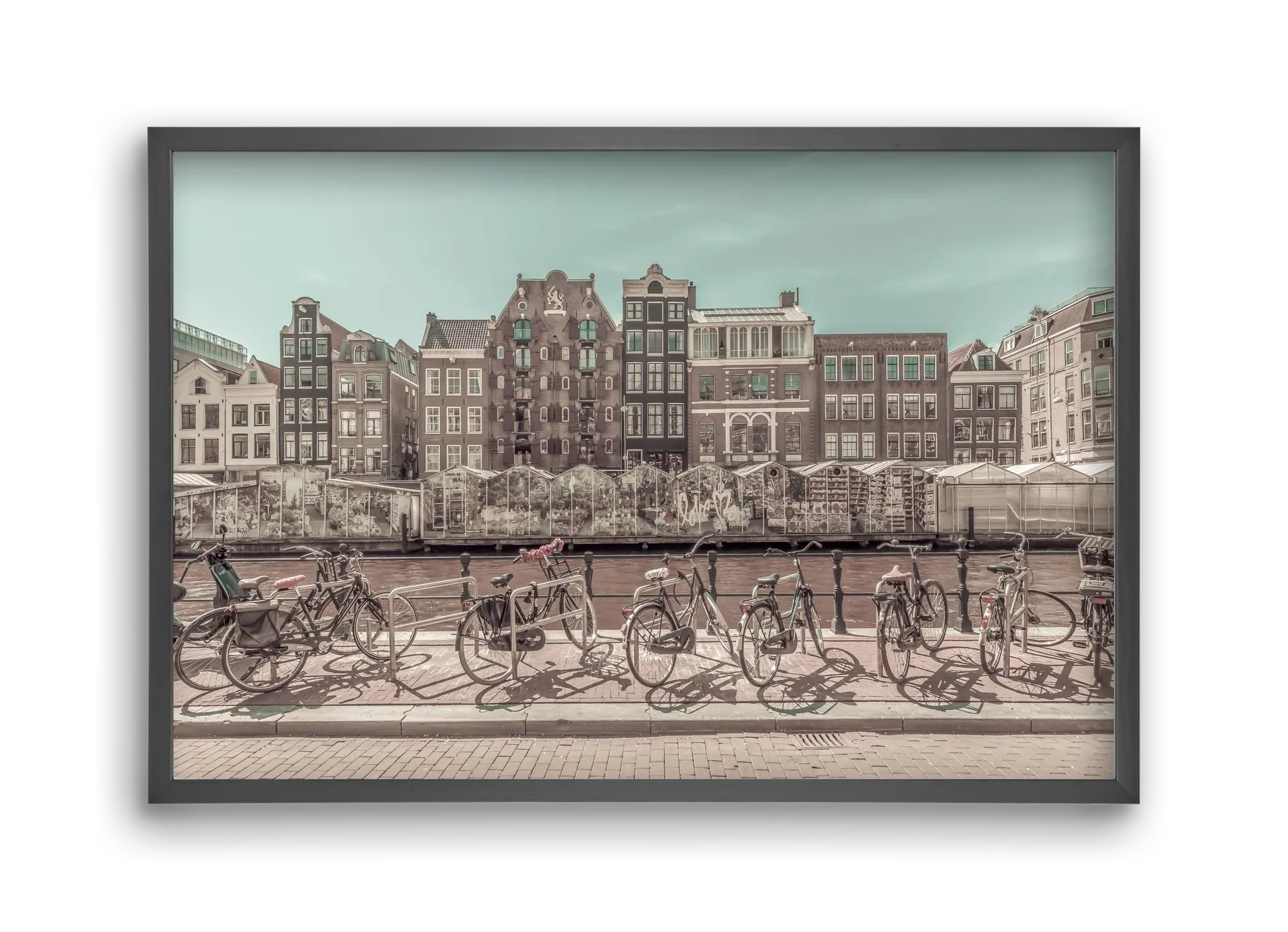 AMSTERDAM Singel Canal with Flower Market | urban vintage style - artbridge