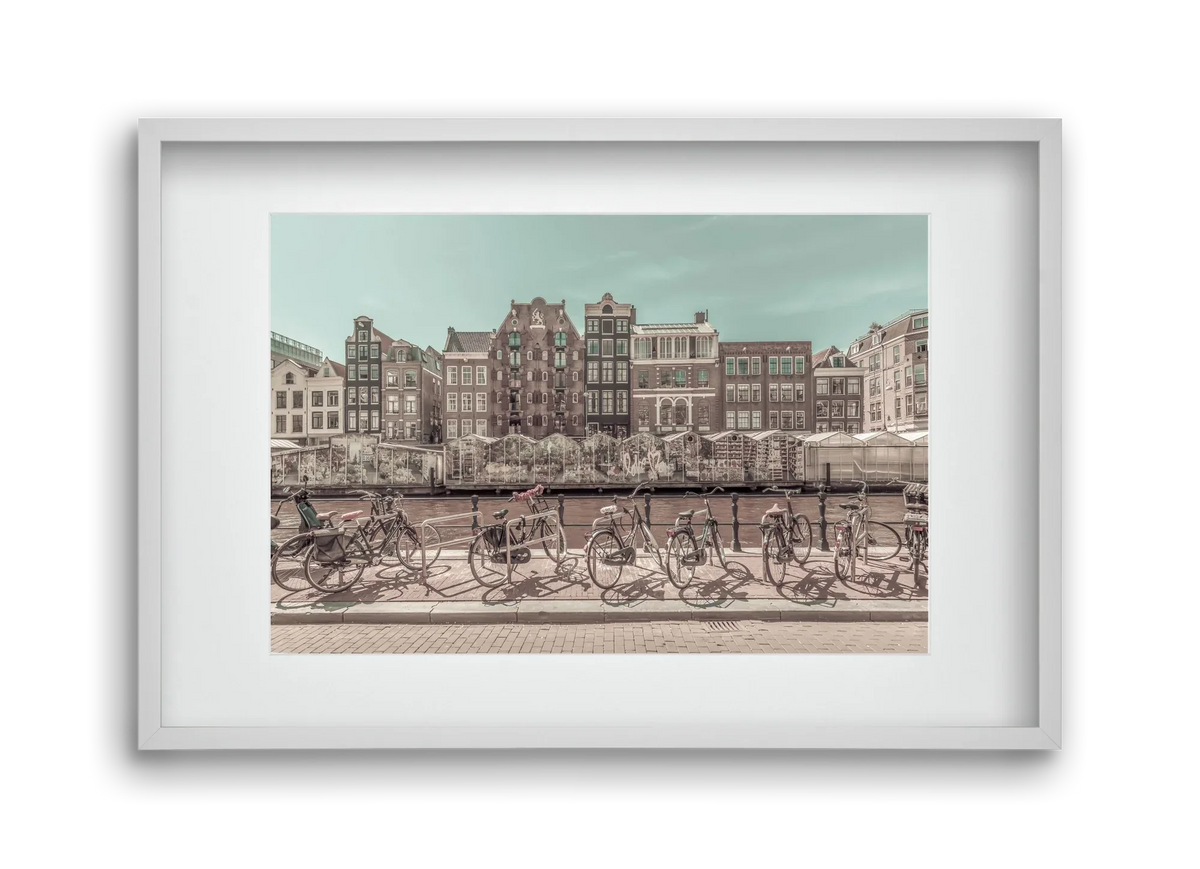 AMSTERDAM Singel Canal with Flower Market | urban vintage style - artbridge