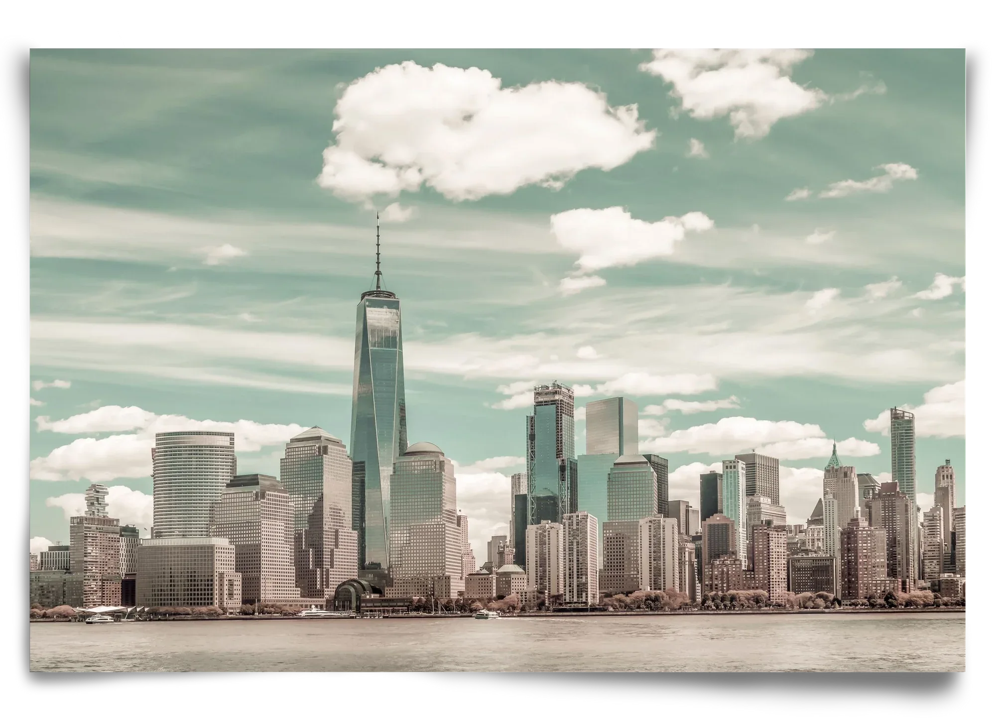 NEW YORK CITY Manhattan Skyline & Hudson River | urban vintage s - artbridge