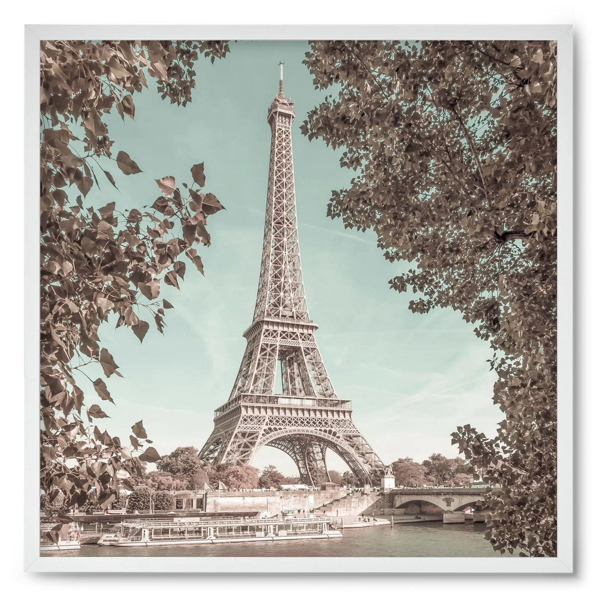 PARIS Eiffel Tower & River Seine | urban vintage style - artbridge