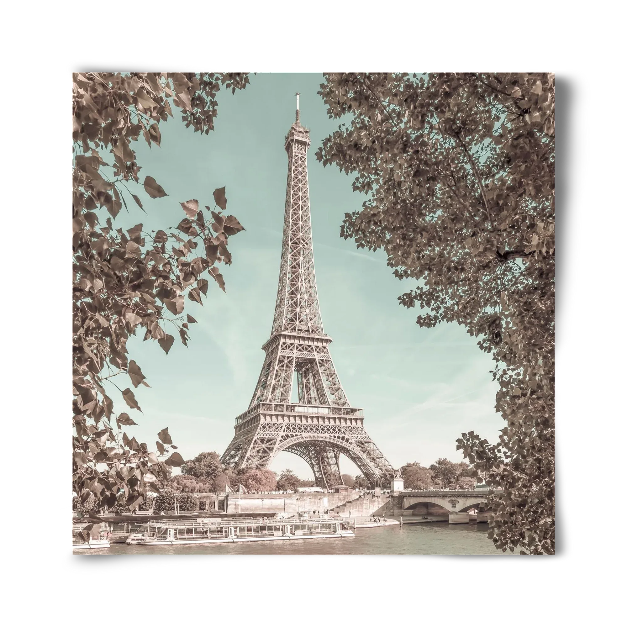 PARIS Eiffel Tower & River Seine | urban vintage style - artbridge