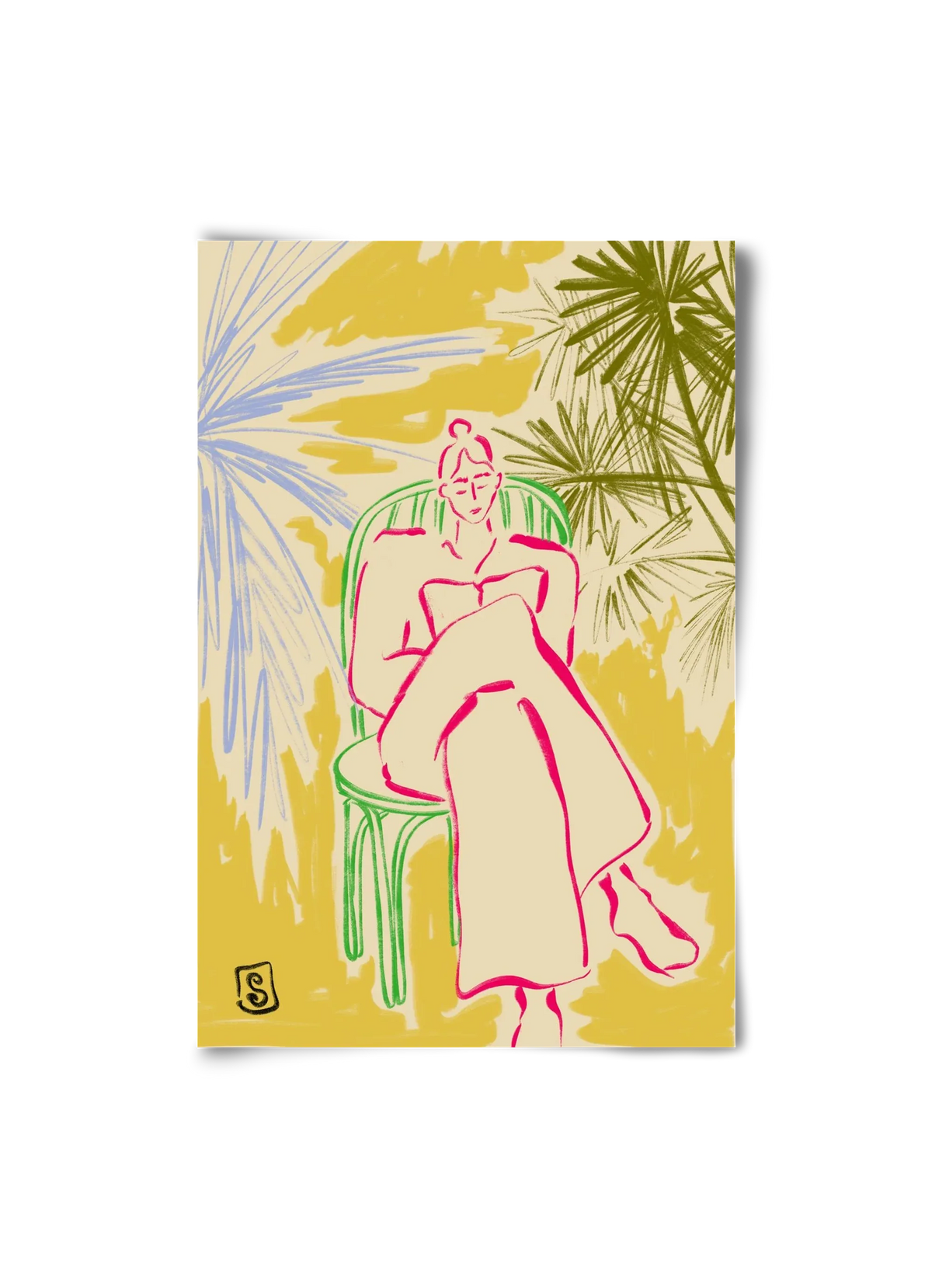 READING AMONG PALM TREES - artbridge