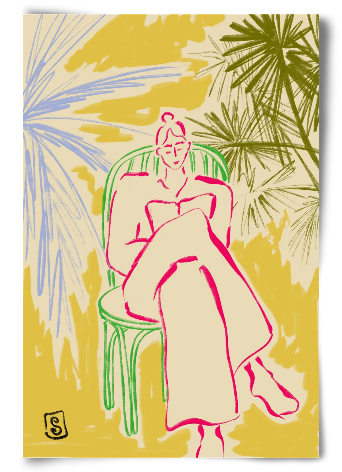READING AMONG PALM TREES - artbridge
