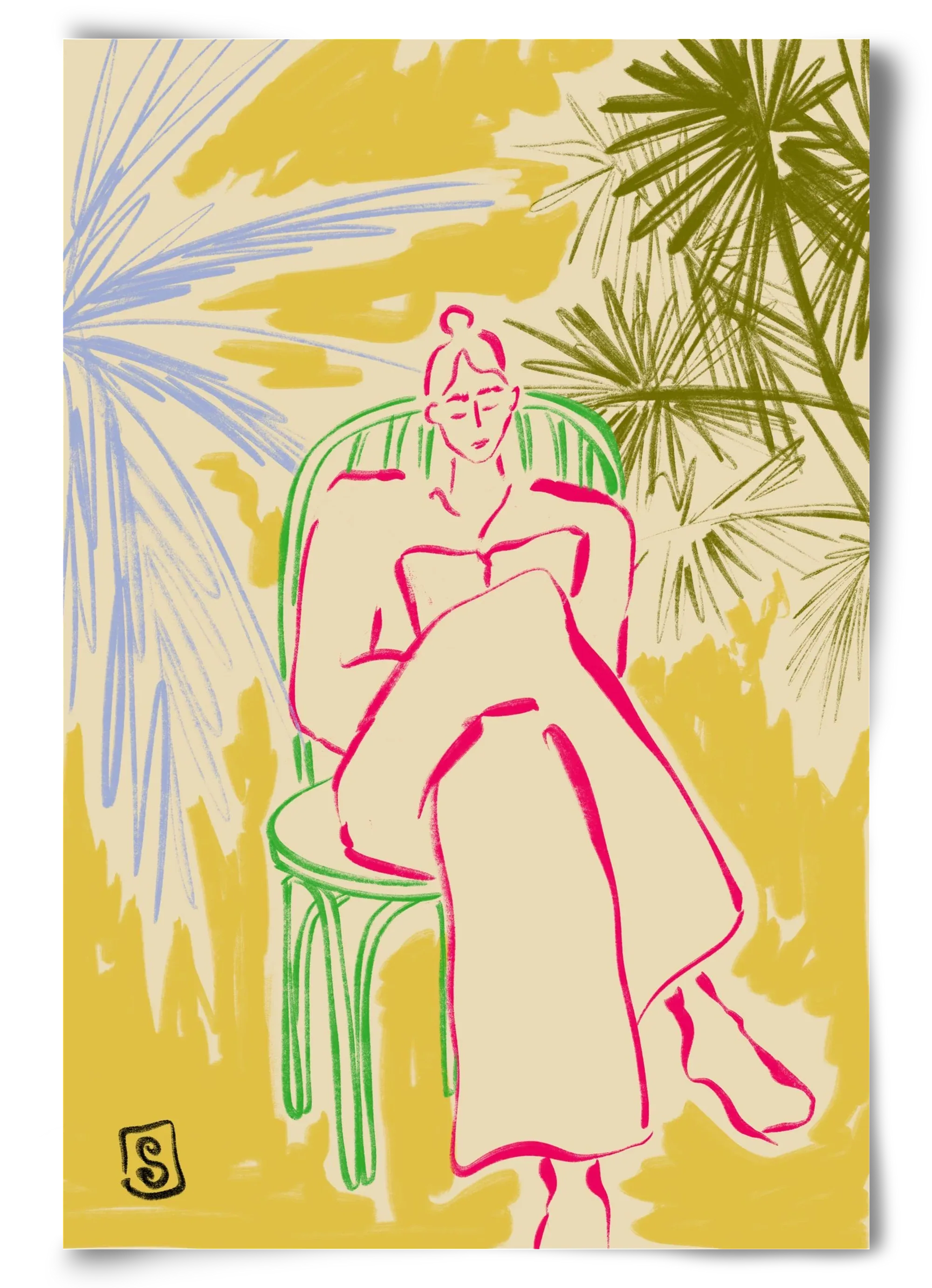 READING AMONG PALM TREES - artbridge