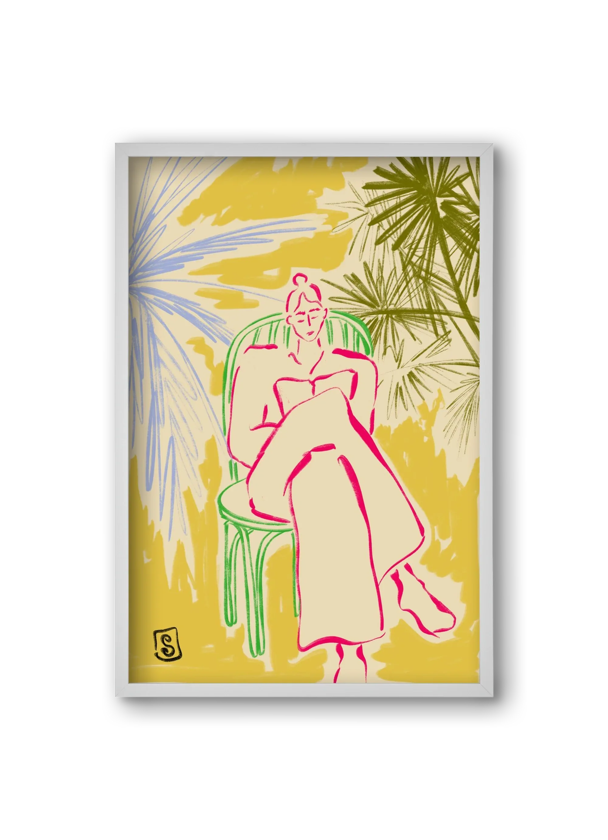 READING AMONG PALM TREES - artbridge