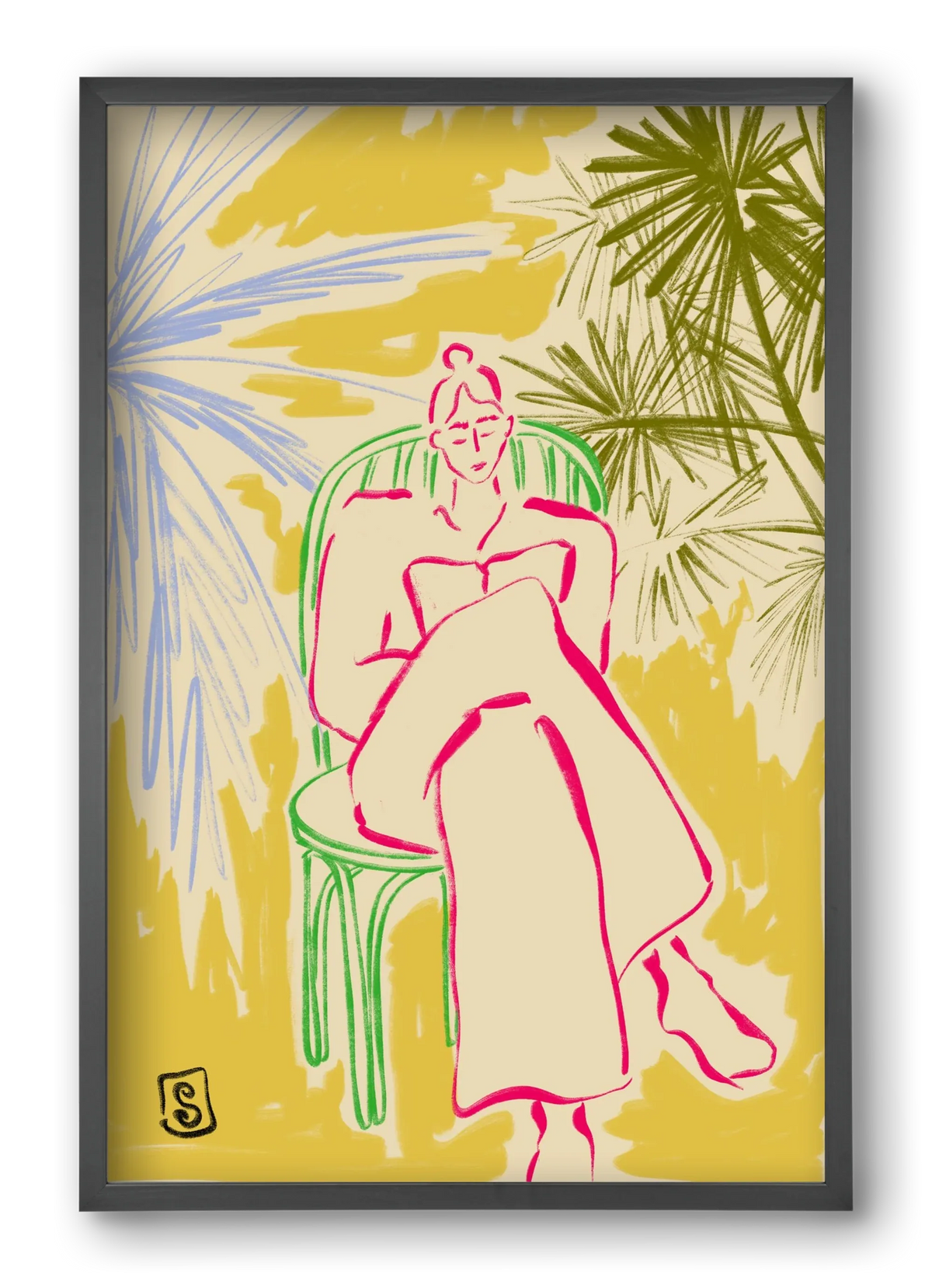 READING AMONG PALM TREES - artbridge