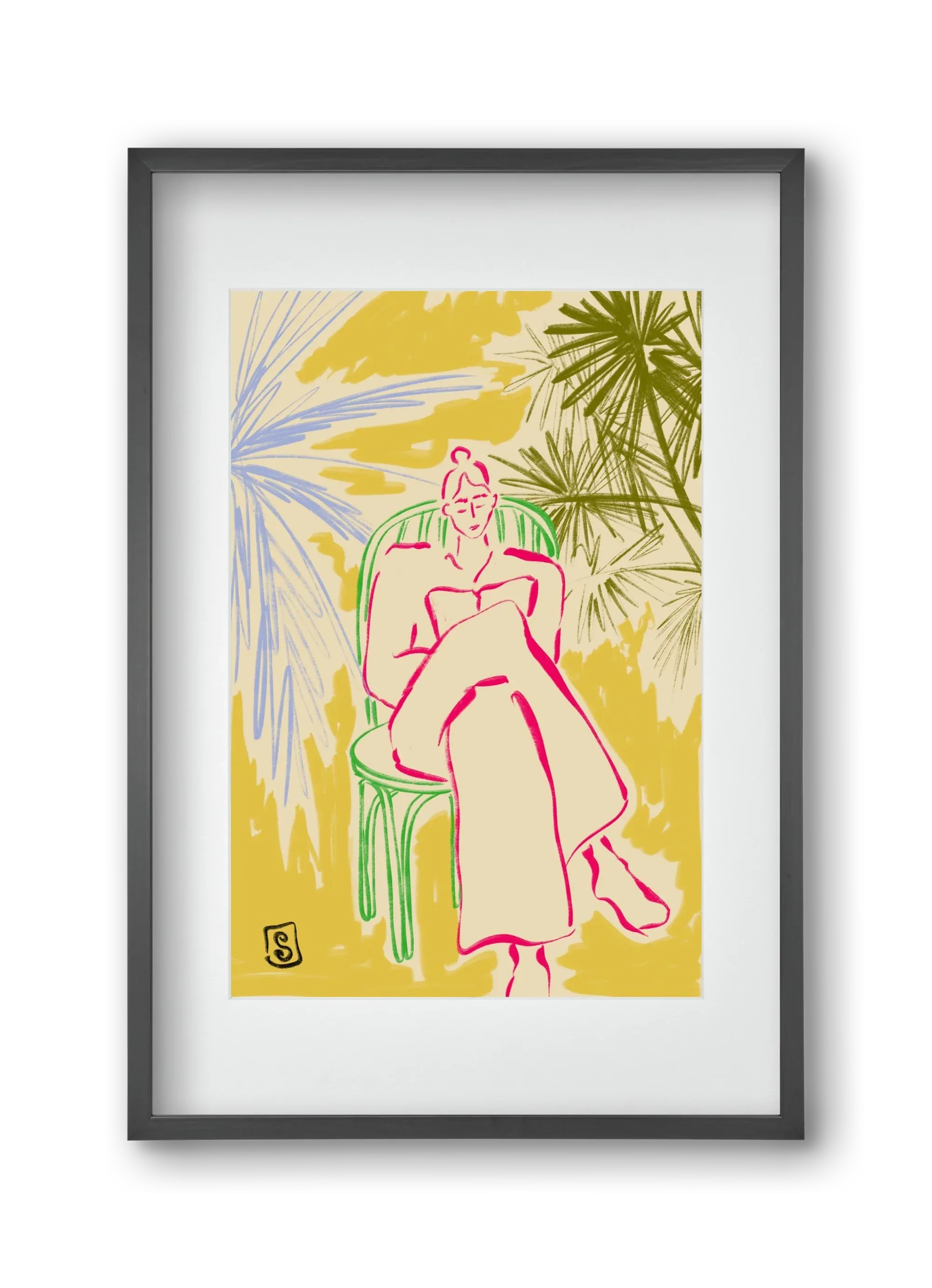 READING AMONG PALM TREES - artbridge