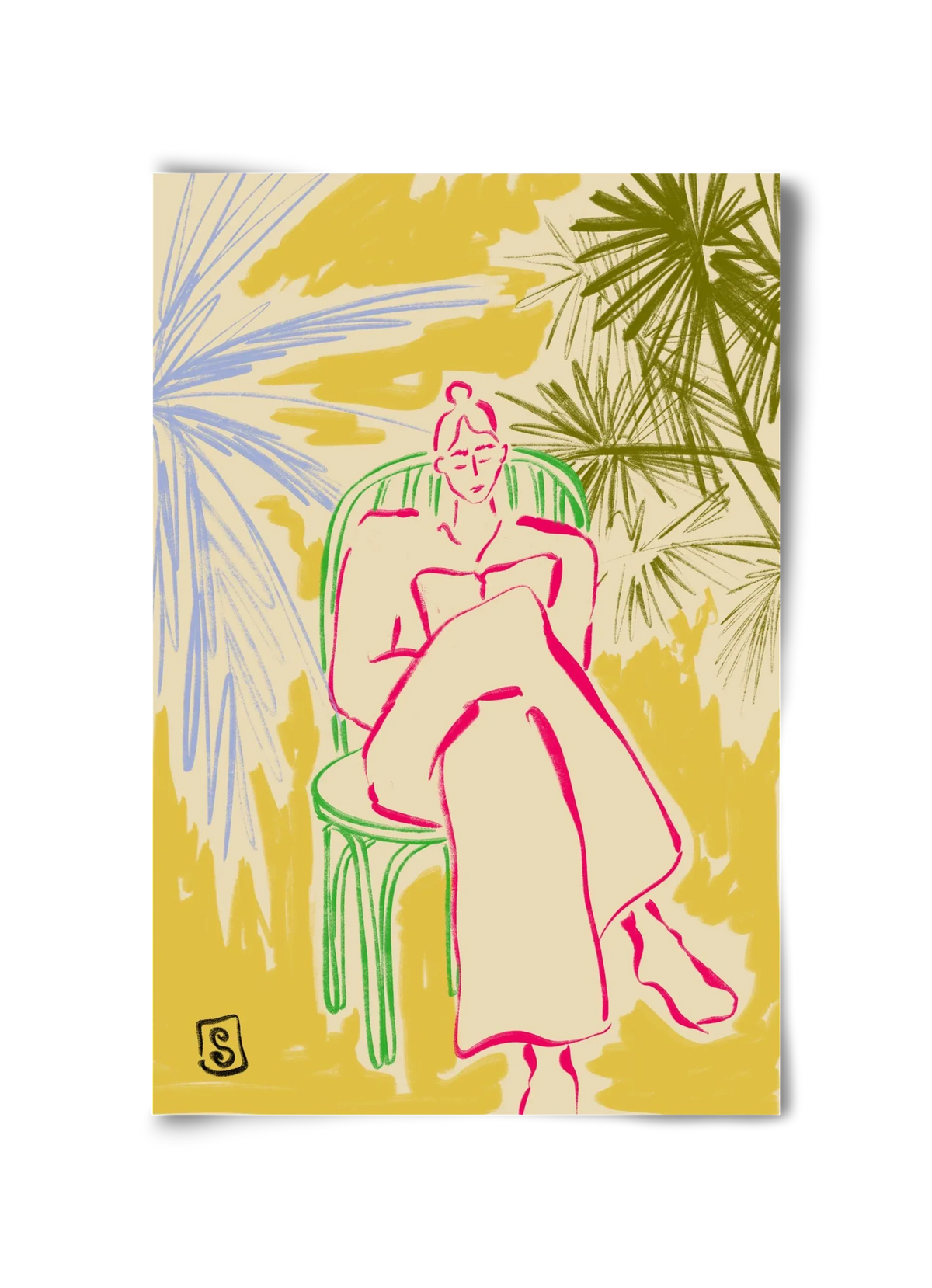 READING AMONG PALM TREES - artbridge