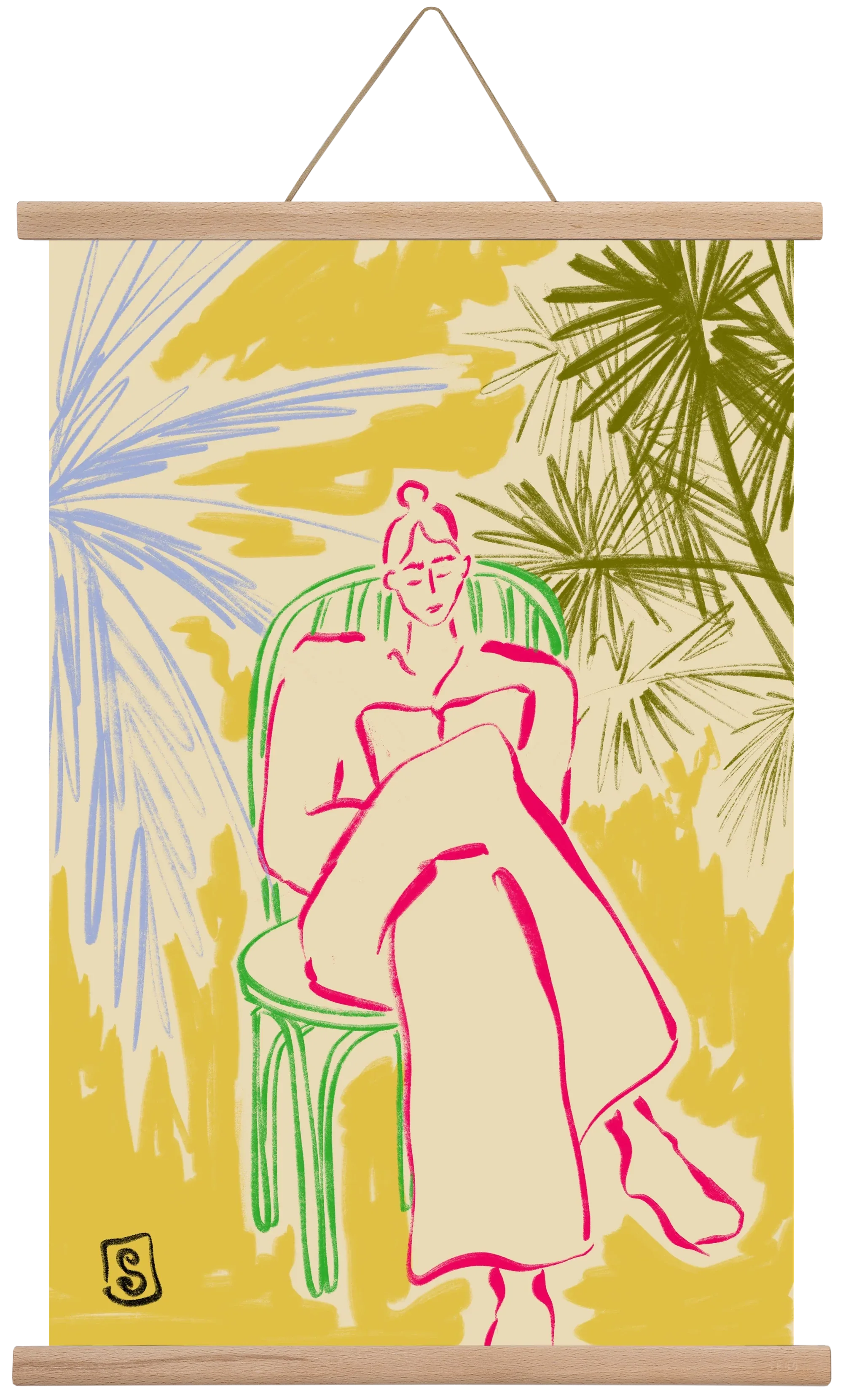 READING AMONG PALM TREES - artbridge