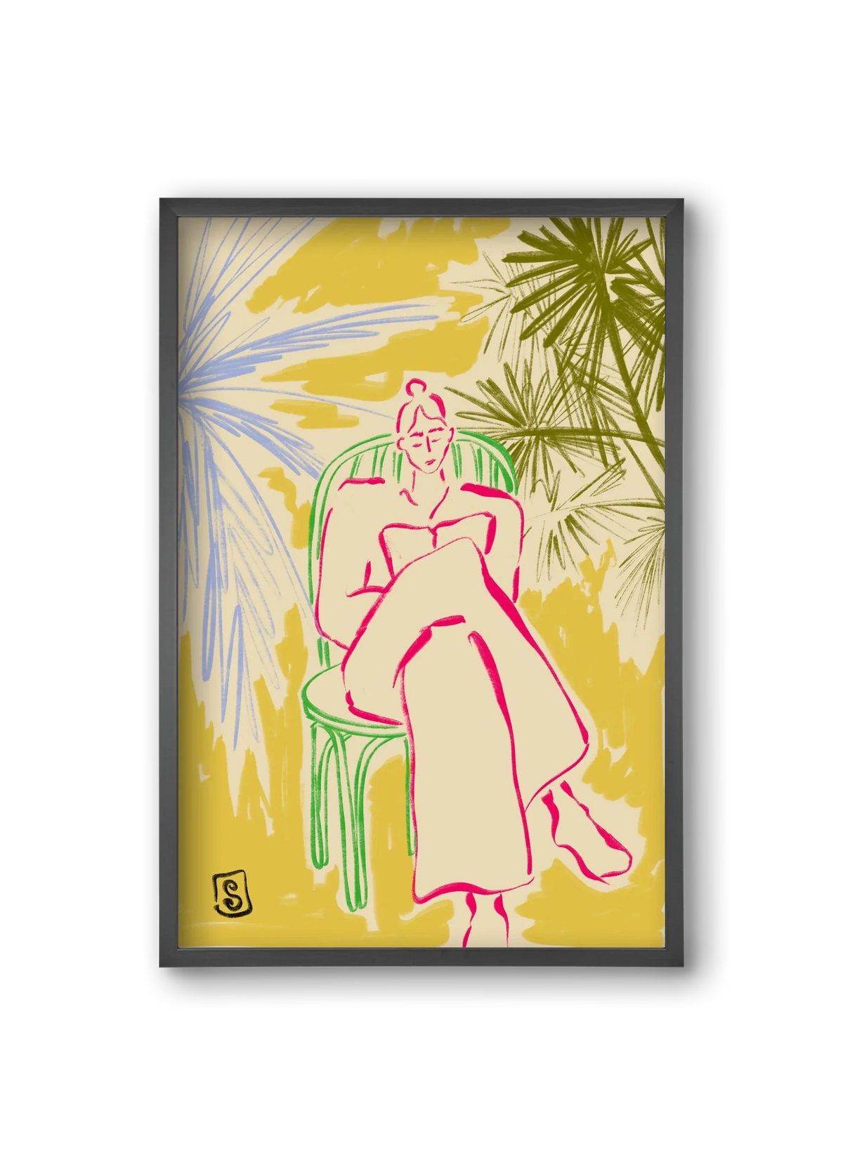 READING AMONG PALM TREES - artbridge