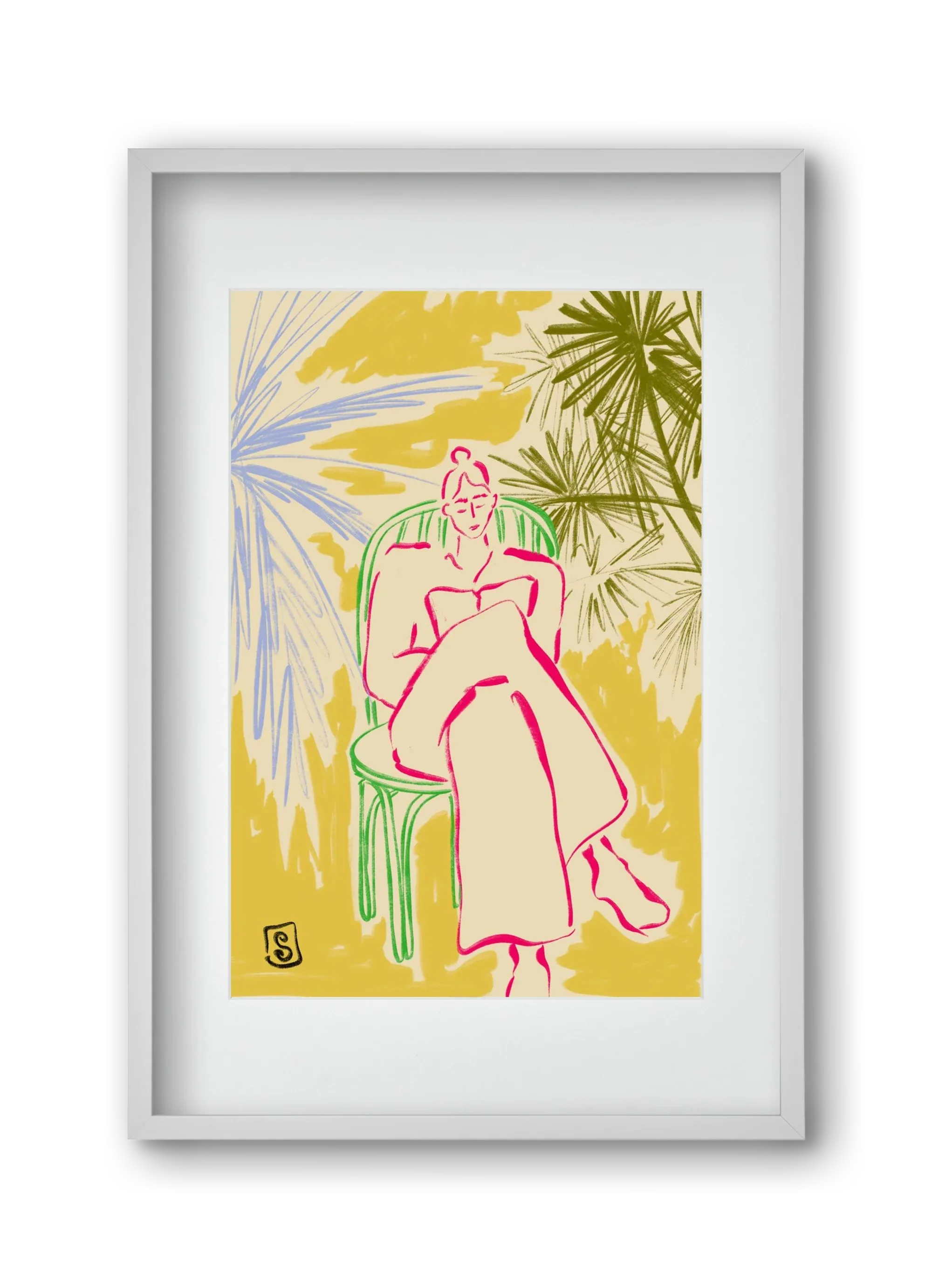 READING AMONG PALM TREES - artbridge