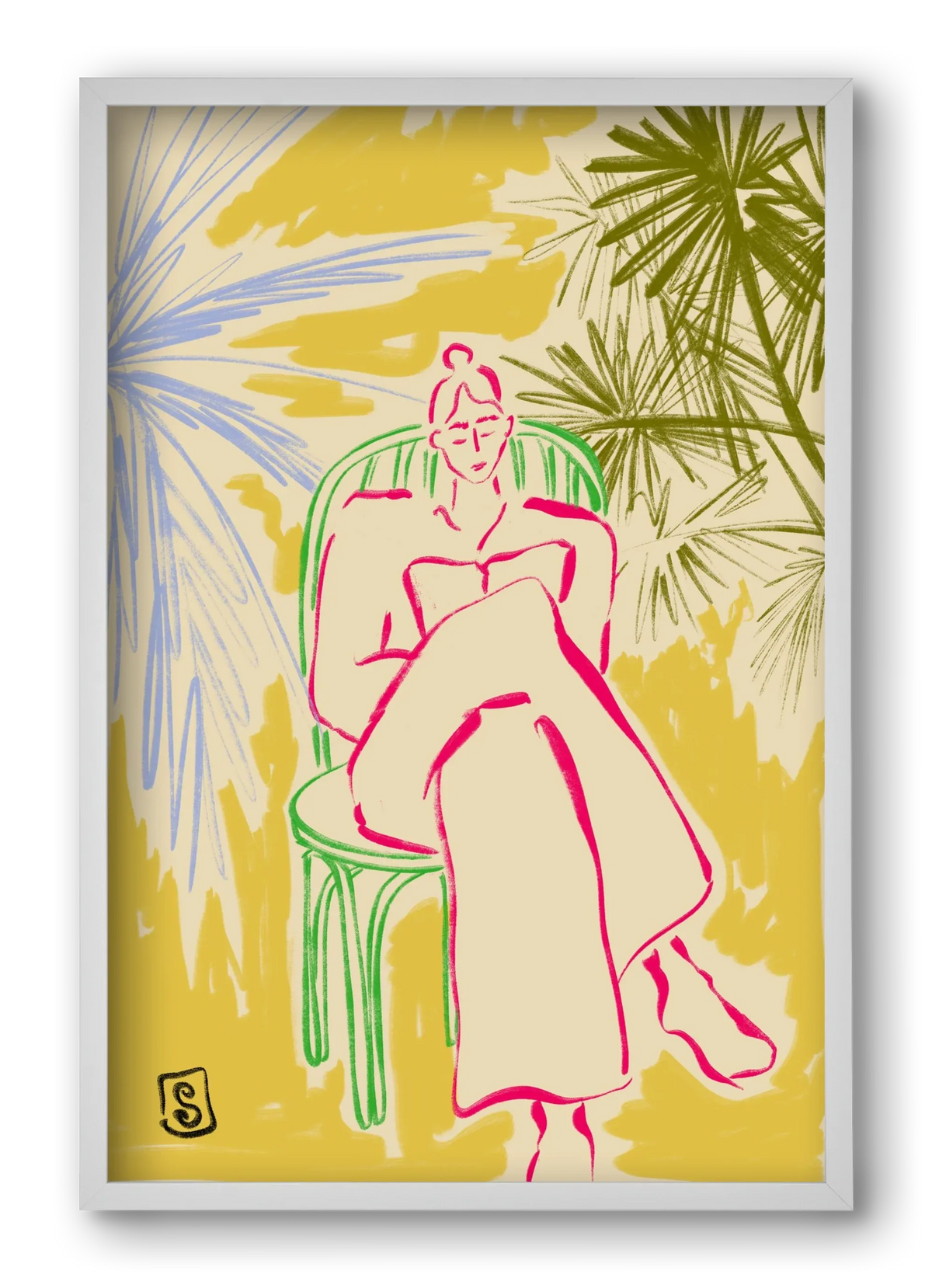 READING AMONG PALM TREES - artbridge