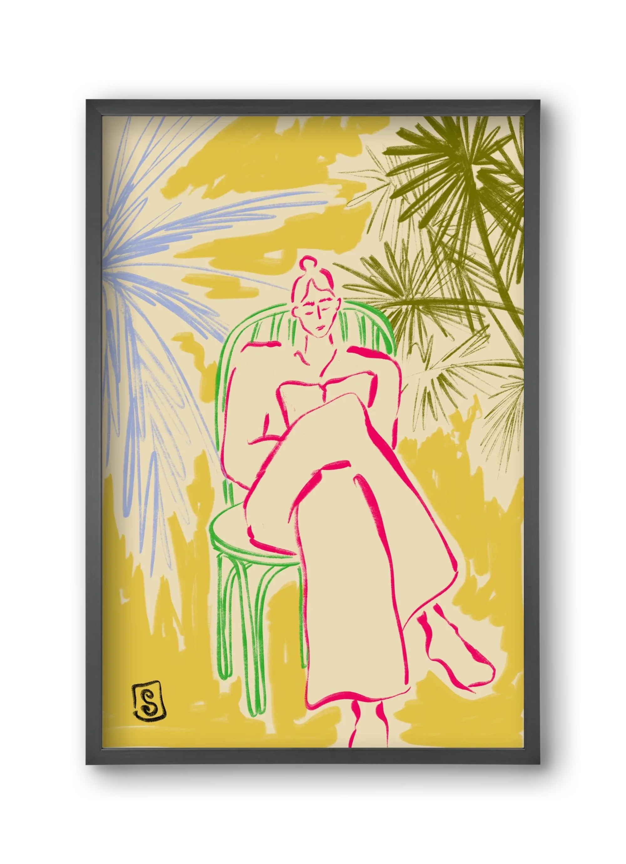READING AMONG PALM TREES - artbridge