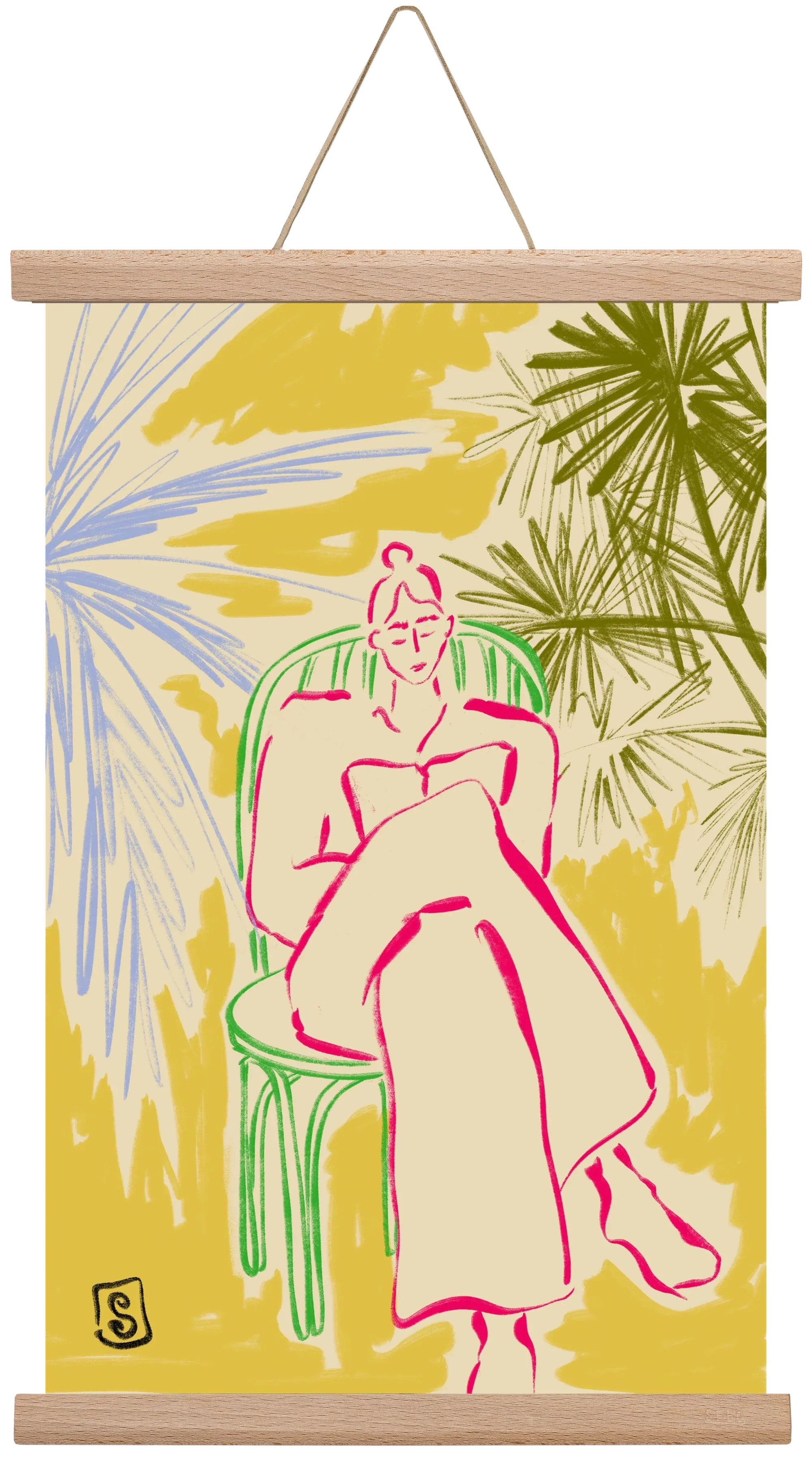 READING AMONG PALM TREES - artbridge