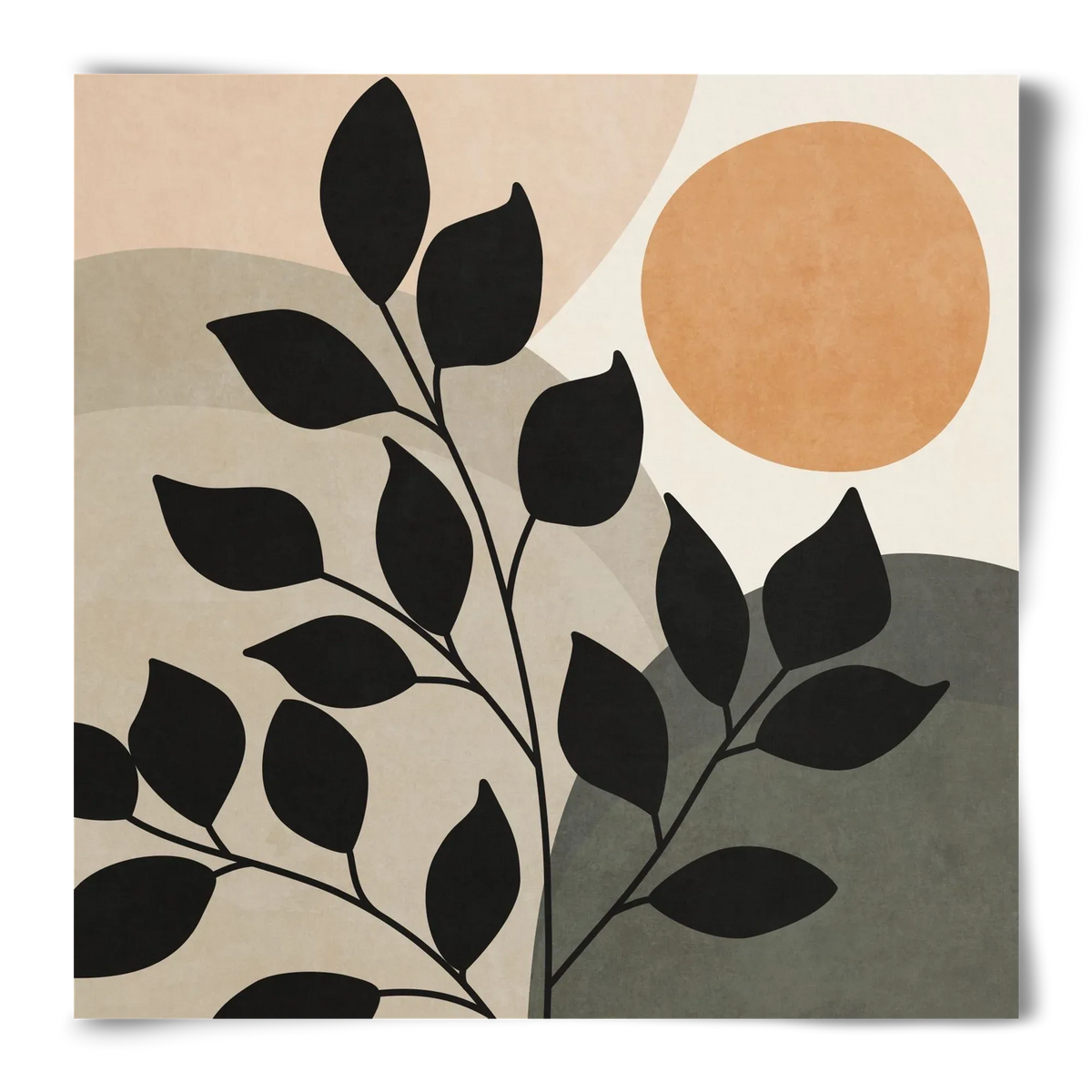 ABSTRACT TROPICAL ART - SUN AND LEAVES 01 - artbridge