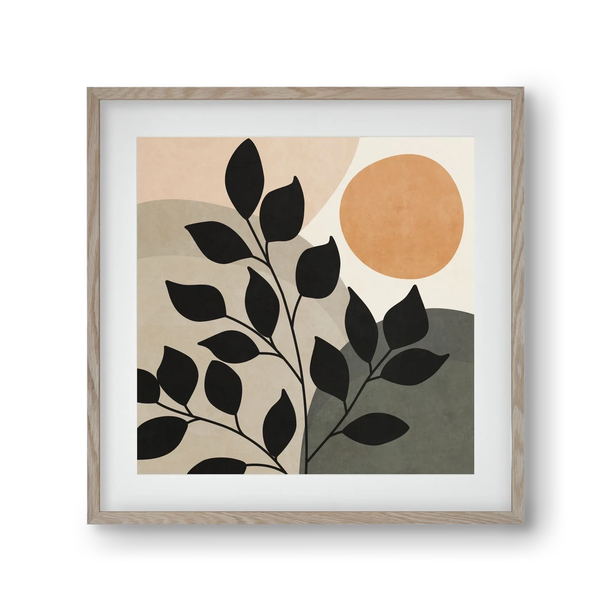 ABSTRACT TROPICAL ART - SUN AND LEAVES 01 - artbridge