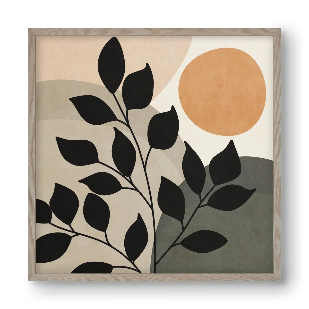 ABSTRACT TROPICAL ART - SUN AND LEAVES 01 - artbridge